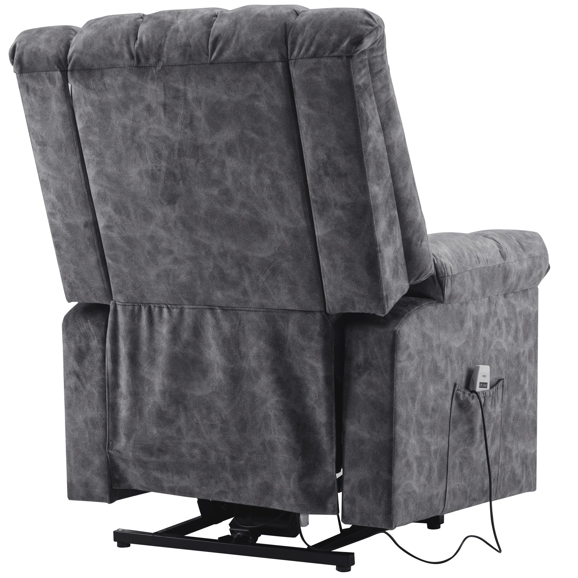 TV-Sessel (Fernsehsessel mit Aufstehhilfe, elektrisch Relaxsessel mit Fernbedienung, bis 130 kg belastbar), Massagesessel mit Liegefunktion, Wärmefunktion und Vibrationsmassage