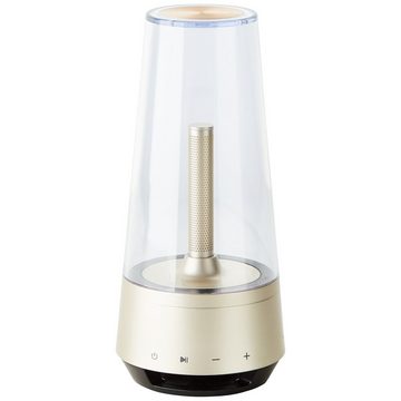 Lightbox LED Tischleuchte, Bluetooth-Lautsprecher, LED fest integriert, Warmweiß, 21 x 10 cm, dimmbar, über USB aufladbar, 35 lm, 2200 K, grau