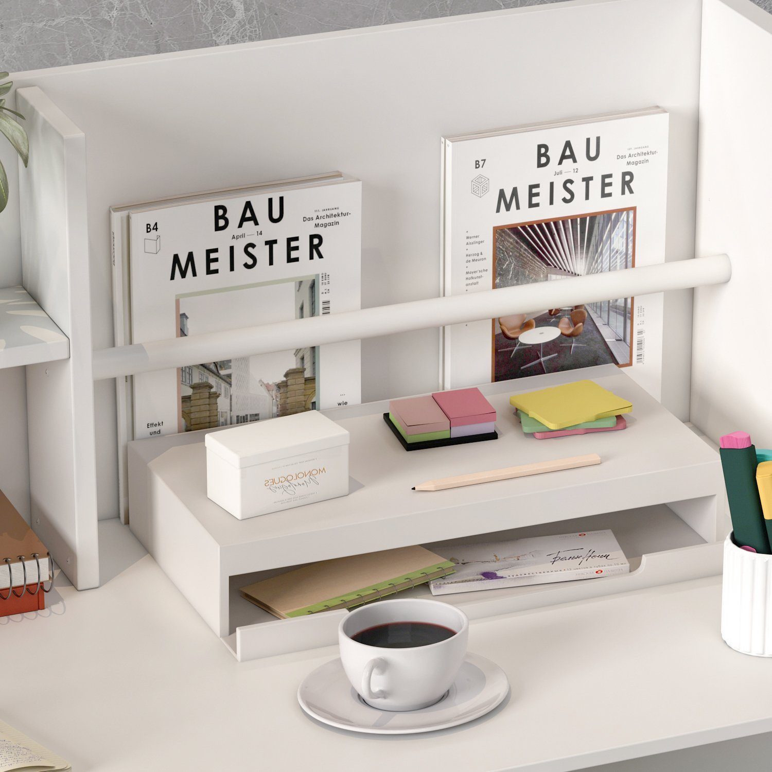 FUFU&GAGA Empfangstheke 3 Schubladen und Ablageflächen 120cm B