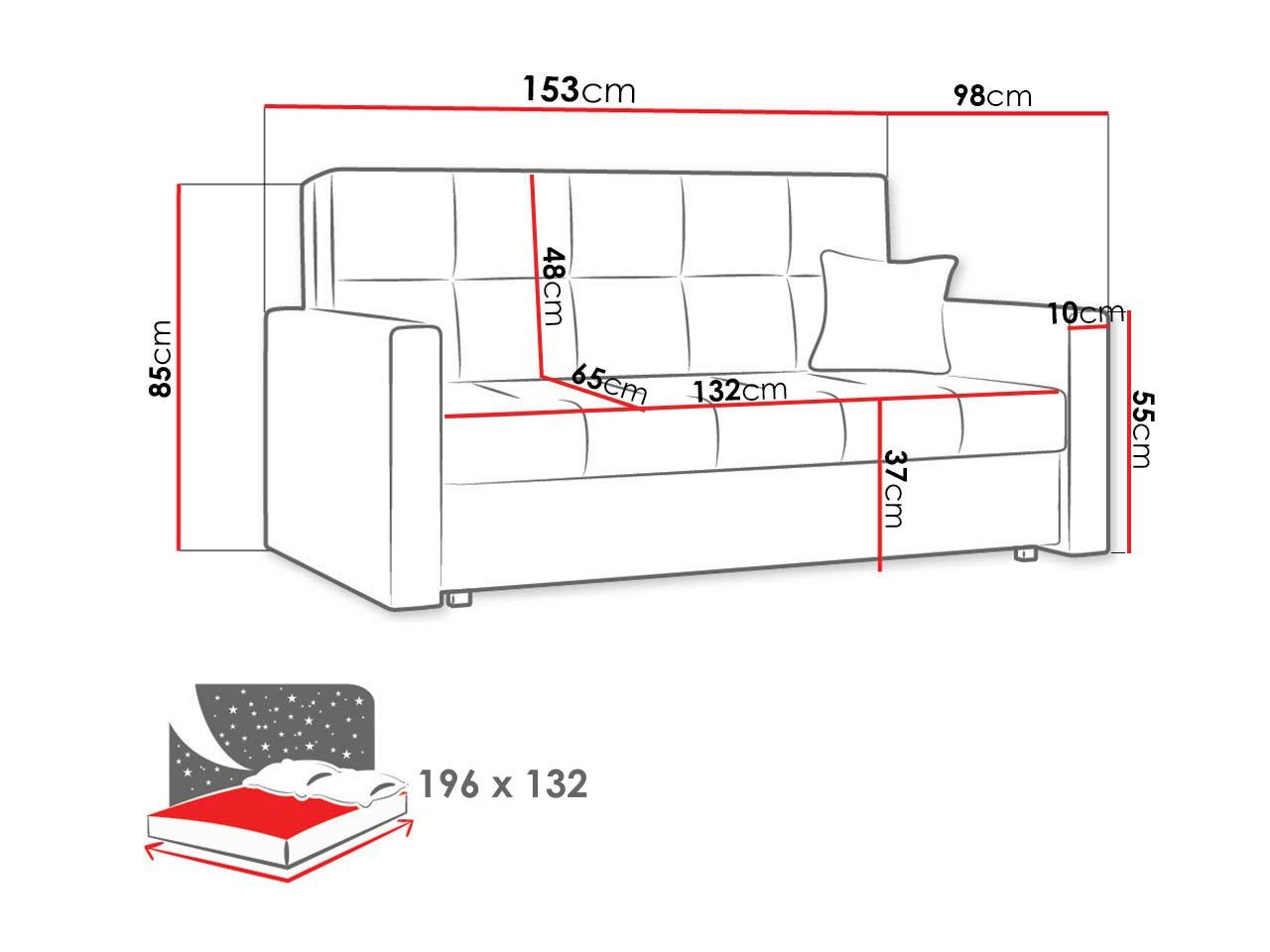 Sitzer, Schlaffunktion, MIRJAN24 Viva III, Kissen, 3 inkl. Bettkasten Schlafsofa Metallfüße Bis mit und