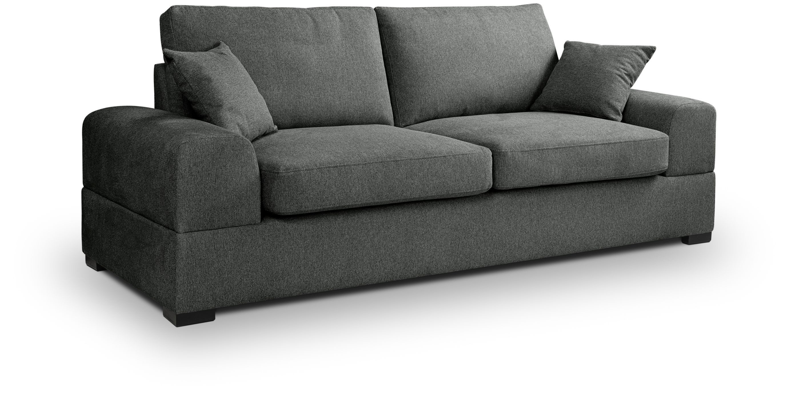 xonox.home 3-Sitzer, Sofa aus Strukturstoff in grau inkl. Zierkissen B/H/T: 221x90x93cm