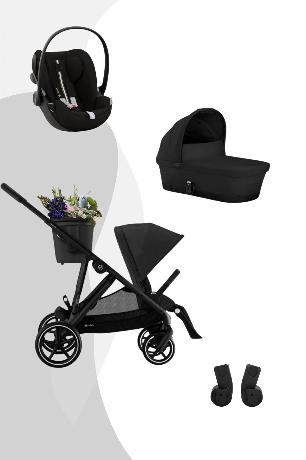 Cybex Kombi-Kinderwagen Gazelle S LUX Travel System - Essential S, Kombinationen; Buggy; Travelsystem; Geschwister; oder Zwillingswagen