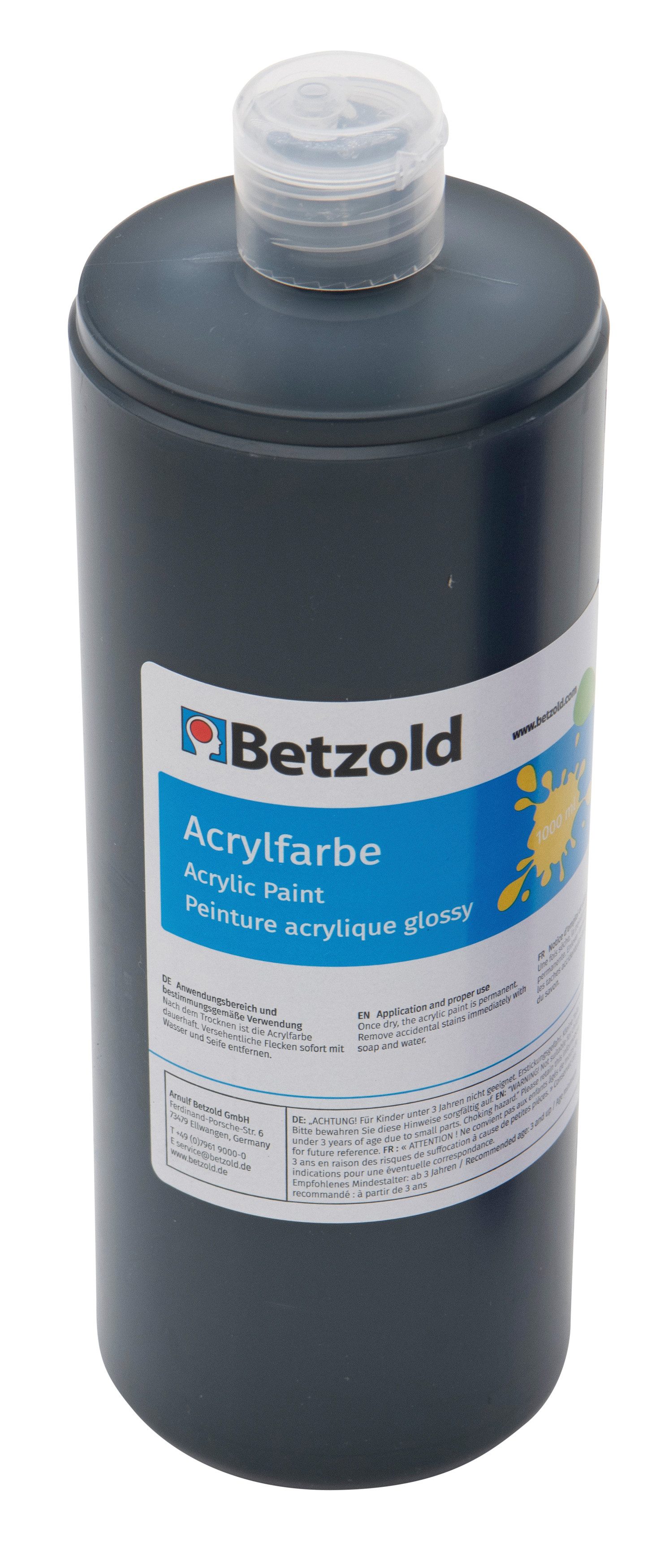 Betzold Acrylfarbe Acrylfarbe 1 l - Hohe Deckkraft mit Glanzeffekt, Wasserfest