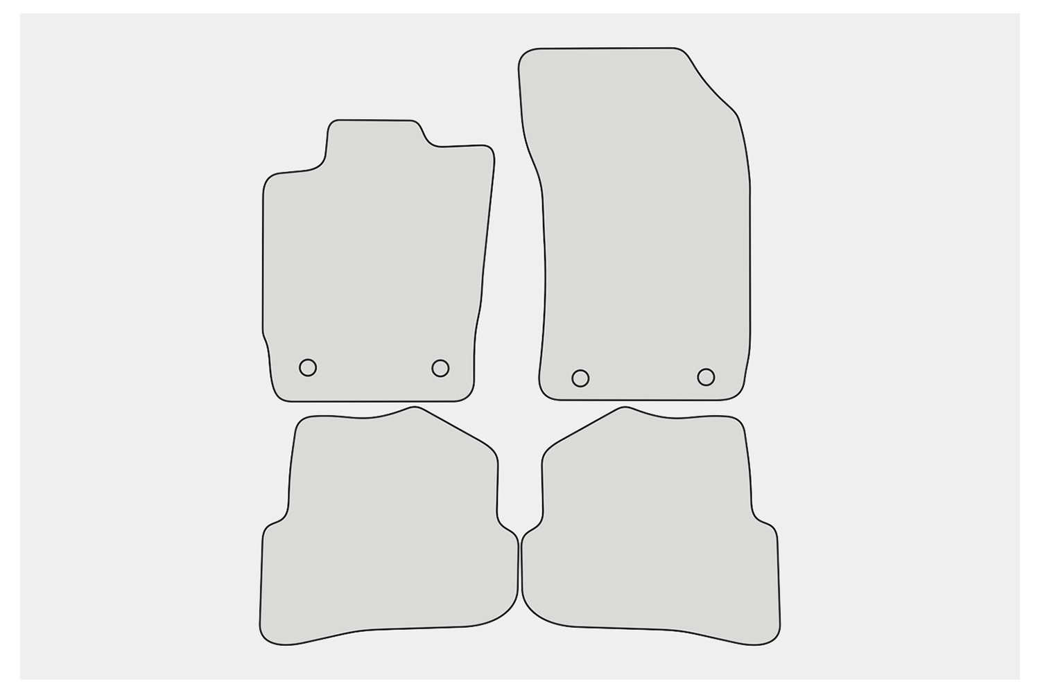 teileplus24 Auto-Fußmatten PV100 Velours Fußmatten Set kompatibel mit Audi A1 8X 2010-2018
