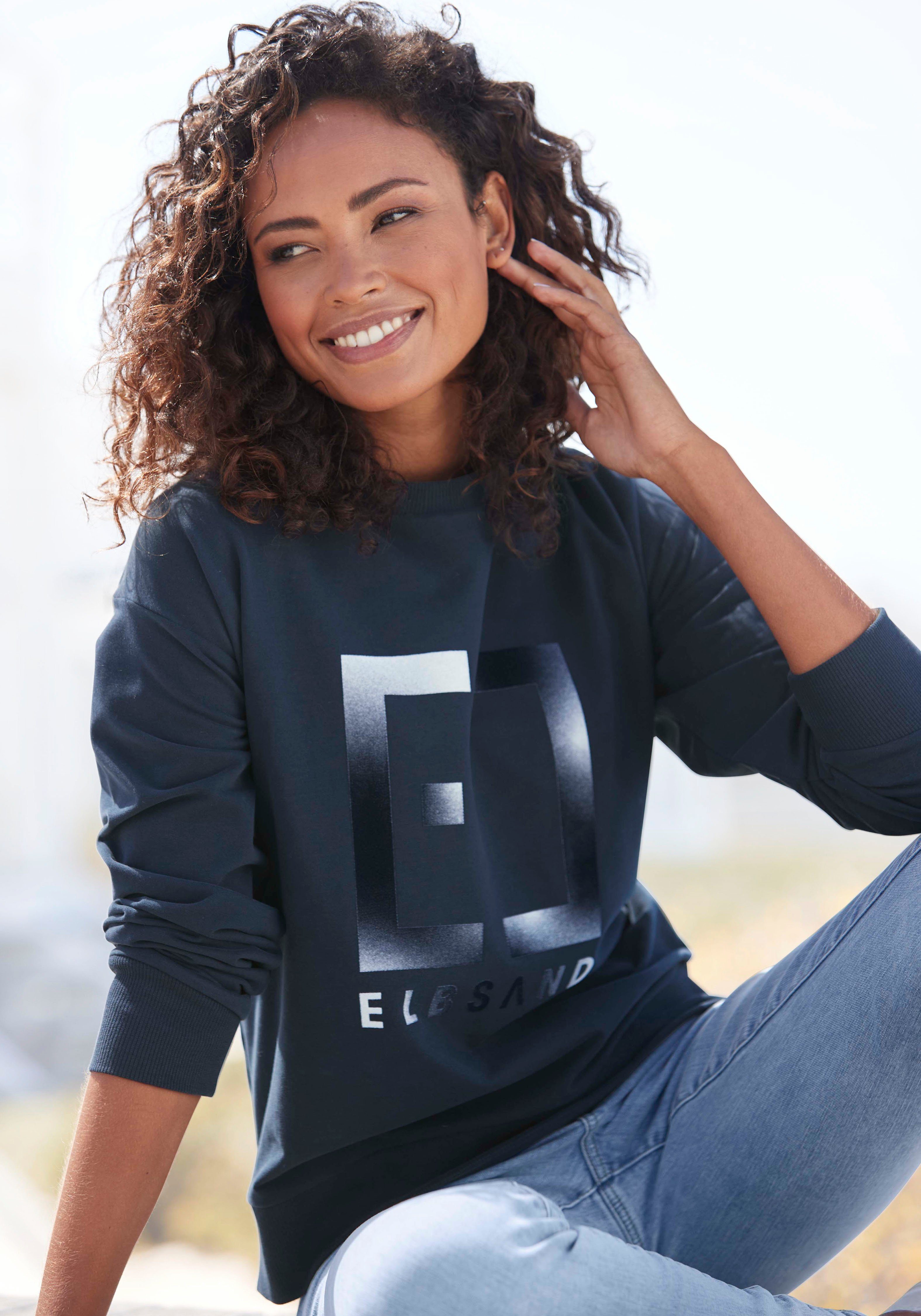 Elbsand Sweatshirt Fionni mit großem Logoprint