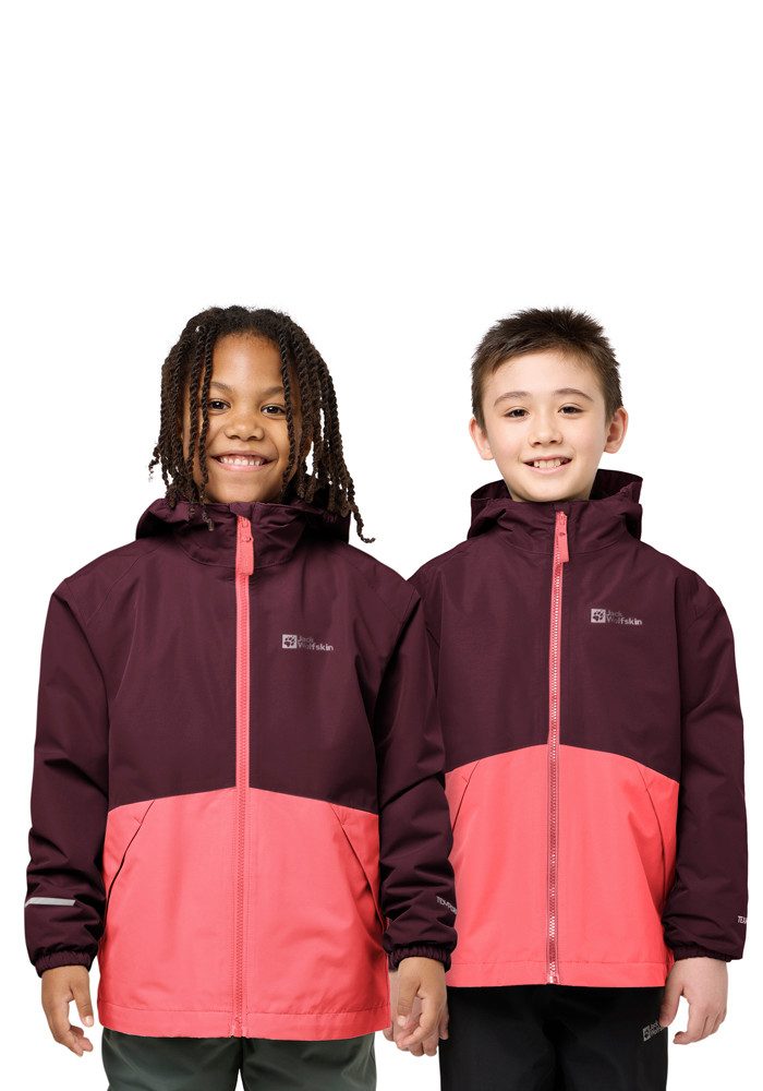 Jack Wolfskin 3-in-1-Funktionsjacke ICELAND 3IN1 JACKET K mit Kapuze, wasserdicht, winddicht, atmungsaktiv