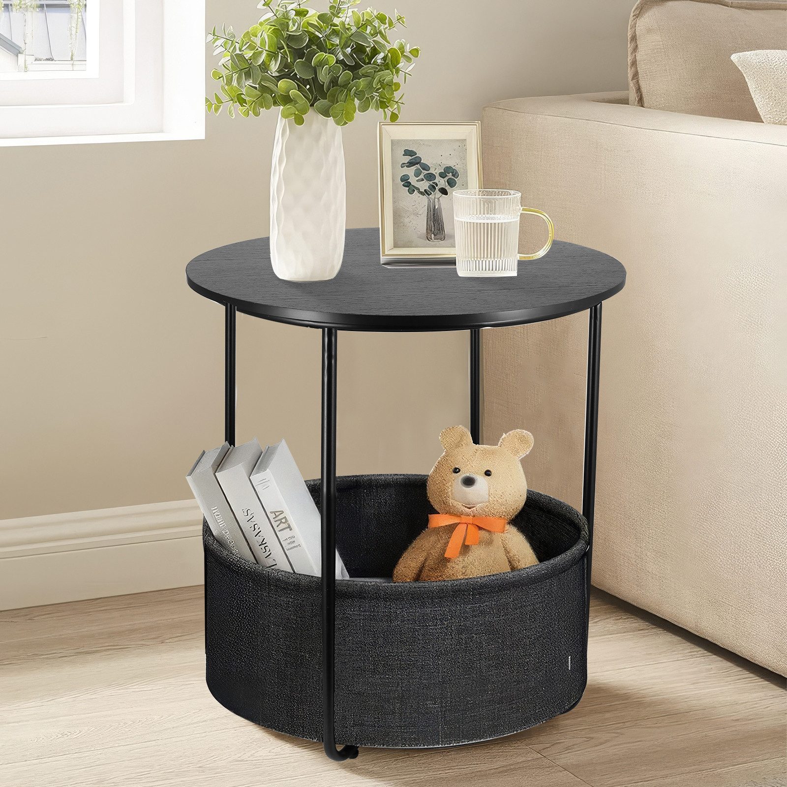 BlingBin Beistelltisch Rund Couchtisch mit Stauraum günstig online kaufen