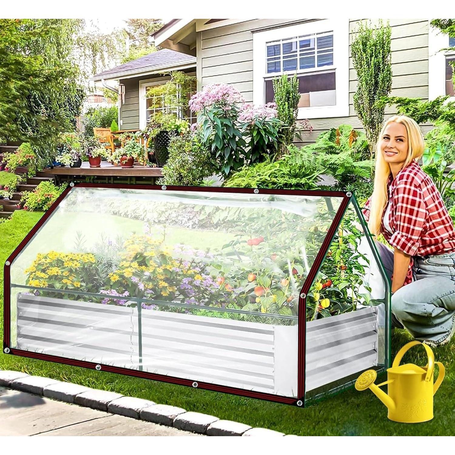 LuxusKollektion Schutzplane Abdeckplane transparent Ösen wasserdicht Gartenplane 2.5x4m – Bild 4 von 5