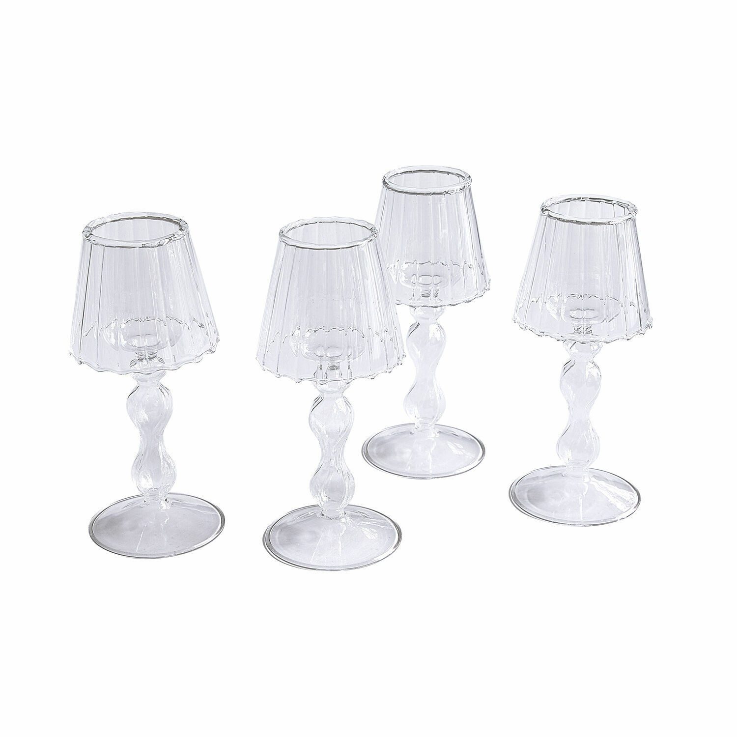 Mirabeau Kerzenständer Kerzenhalter 4er Set Jouval klar