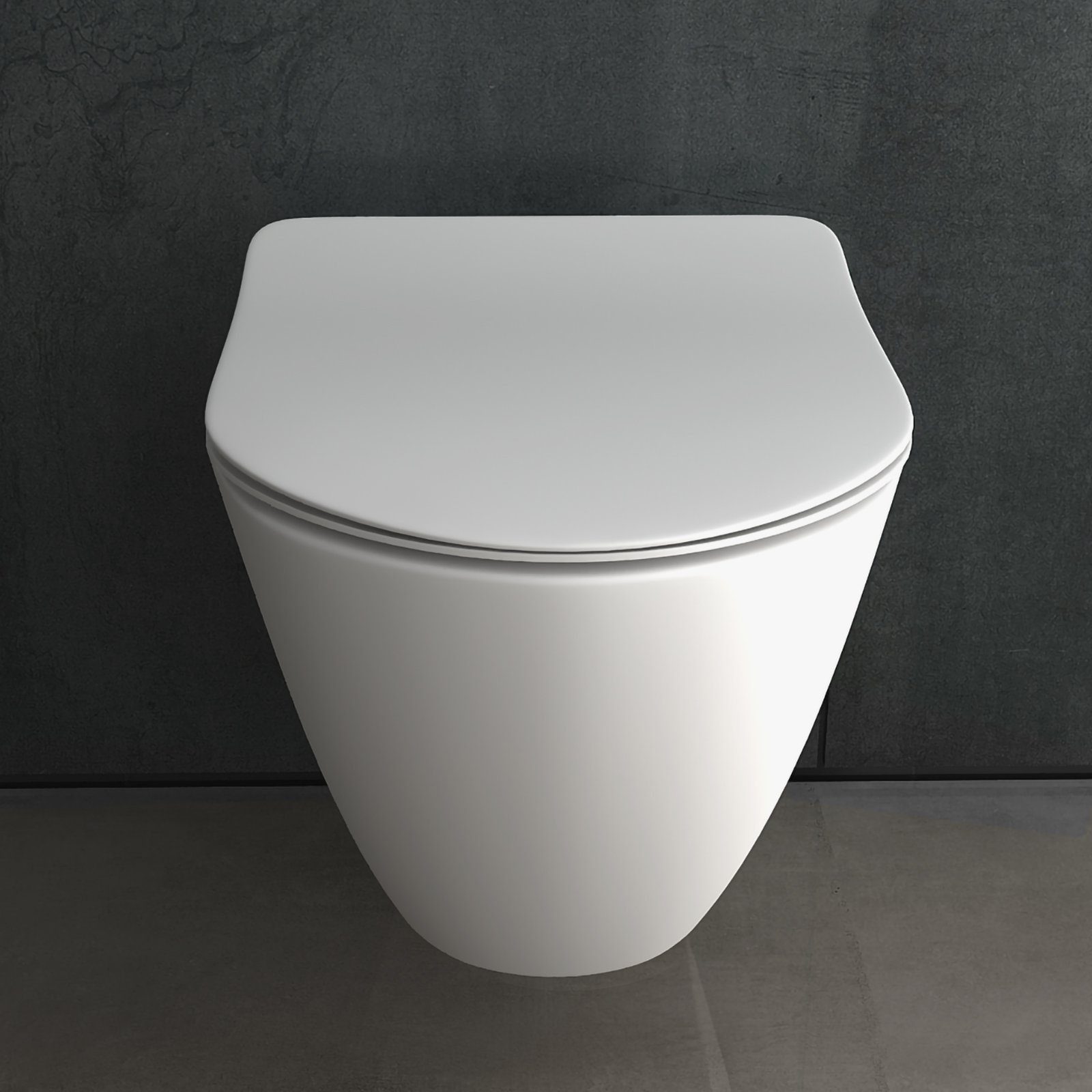 Alpenberger Tiefspül-WC - Wand WC Spülrandlos - Toilette mit WC Sitz mit Absenkautomatik, Wandhängend, Abgang Waagerecht, Vorwandelement WC Set Komplett, Geberit Spülkasten + Bausatz