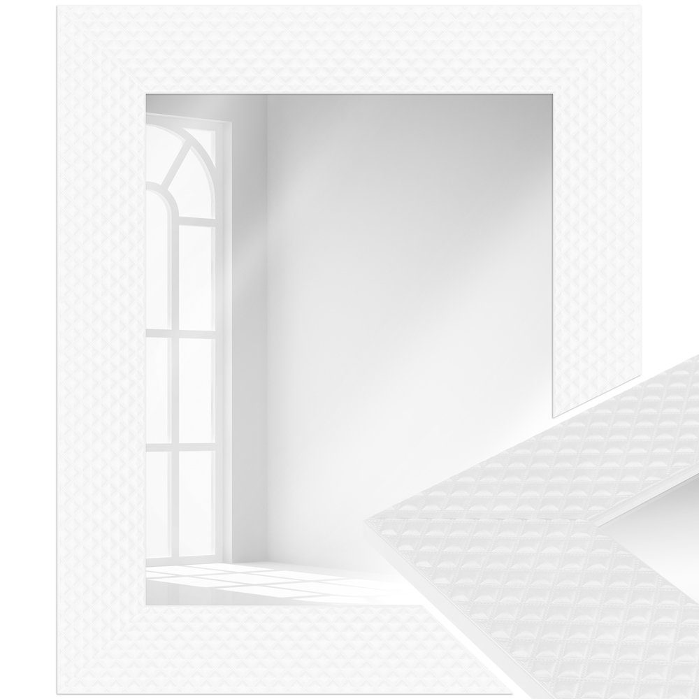 aus im Weiß, WANDStyle H225, Stil Wandspiegel Kunststoff Modern