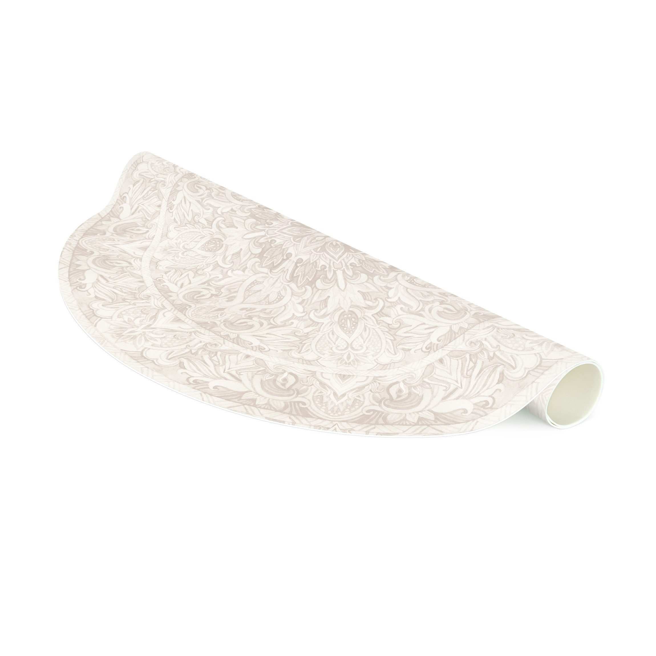 Bilderdepot24 Teppich Vinyl Wohnzimmer Schlafzimmer Flur Küche Mandala modern, rund - beige glatt, nass wischbar (Küche, Tierhaare) - Saugroboter & Bodenheizung – Bild 5 von 5