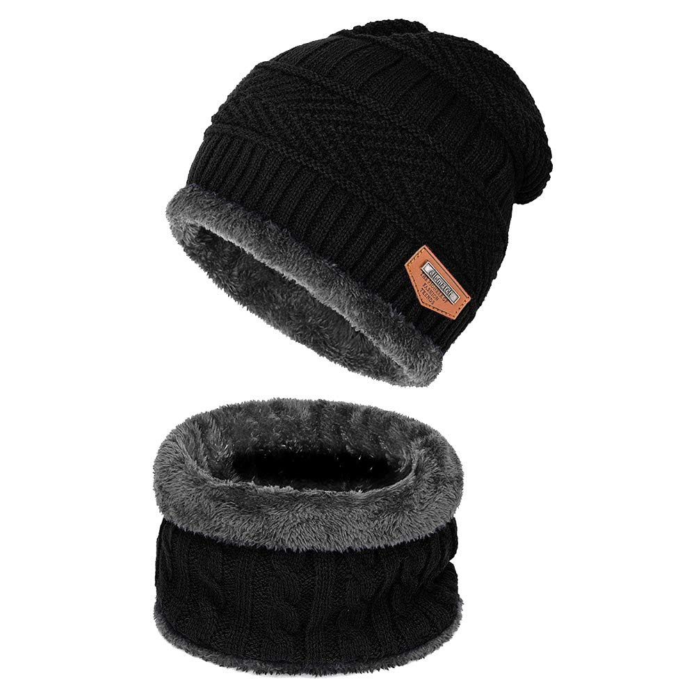 Coonoor Strickmütze Warme Wintermütze & Schal-Set, stylische Strickmütze für Damen (2-St) und Herren