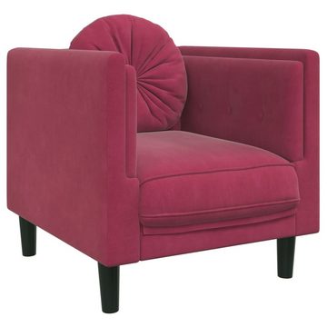 vidaXL Sofa Sofasessel mit Kissen Weinrot Samt