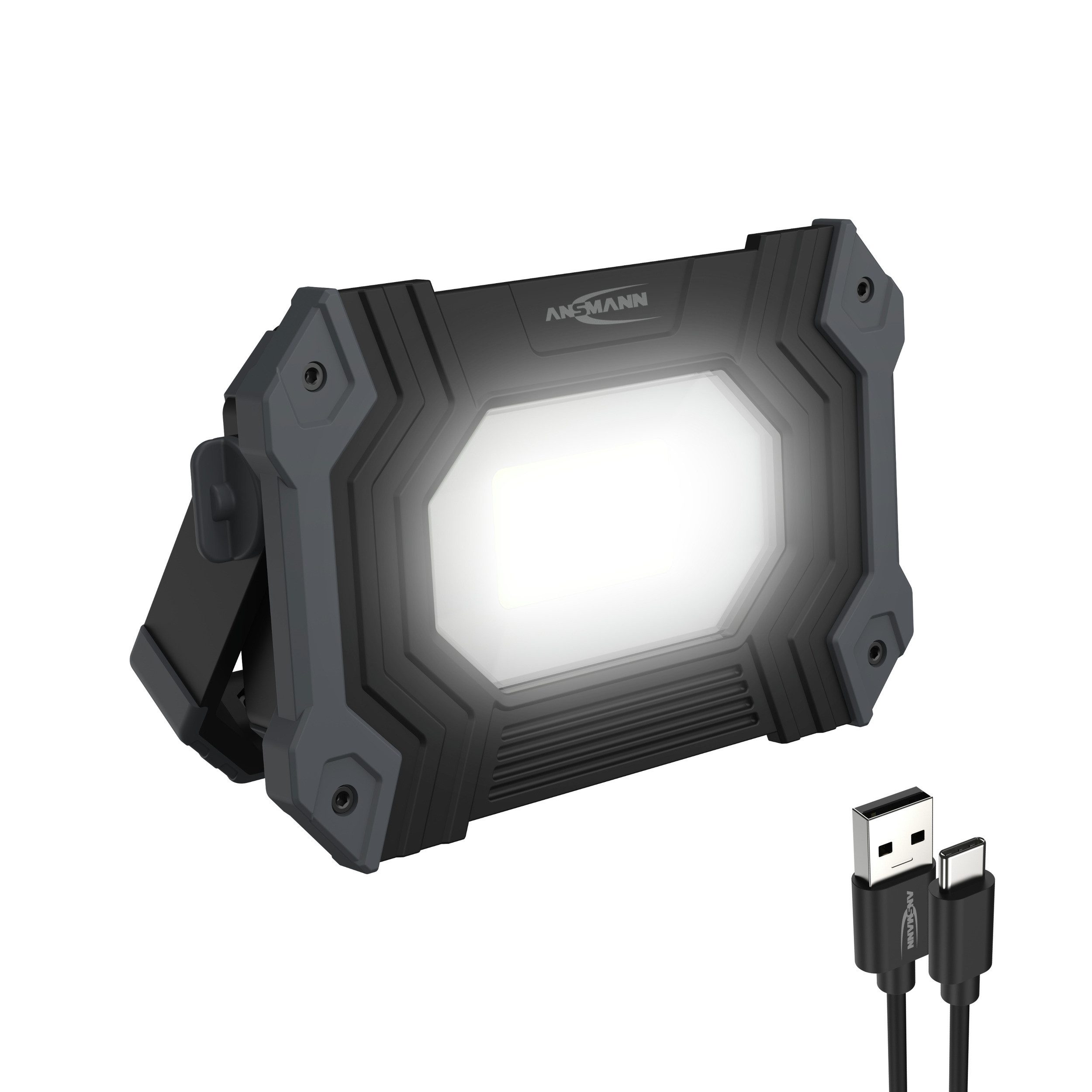 ANSMANN AG LED Arbeitsleuchte Wiederaufladbarer Arbeitsstrahler 30W COB-LED, 6600 mAh für Profis