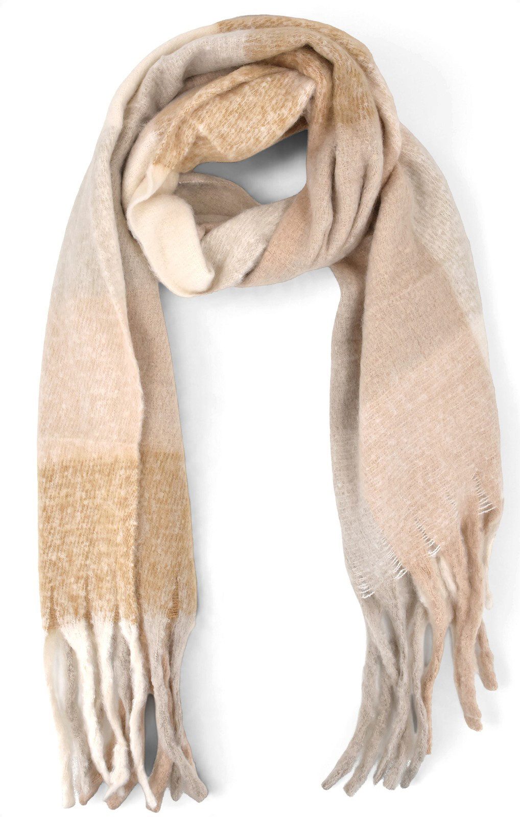 styleBREAKER XXL-Schal Webschal Karomuster mit Fransen Oversize, (1-St)