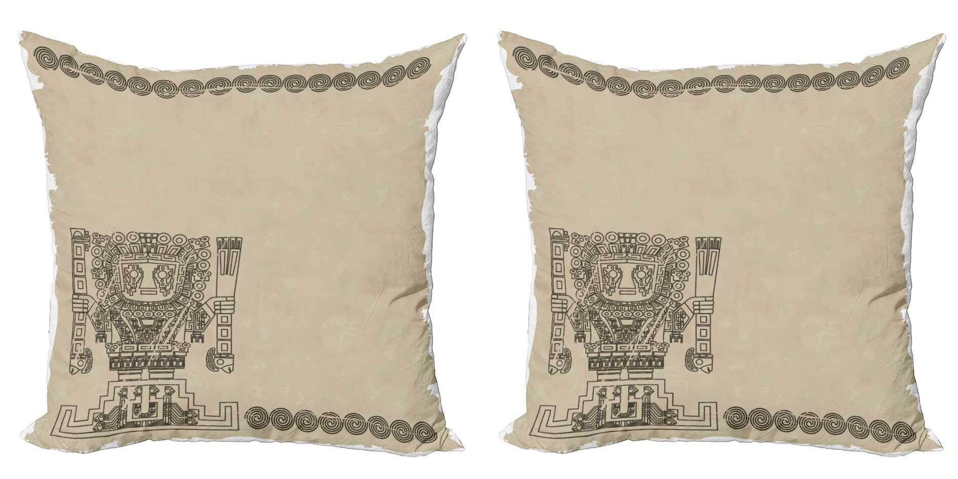 Kissenbezüge Modern Accent Doppelseitiger Digitaldruck, Abakuhaus (2 Stück), Amerikanischer Ureinwohner Maya-Relikt