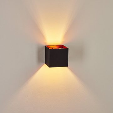 hofstein Wandleuchte »Vaccina« moderne eckige Wandlampe aus Metall in Schwarz/Kupferfarben, ohne Leuchtmittel, mit Lichteffekt durch verstellbaren Schirm, 1xG9 max. 3, 5 Watt