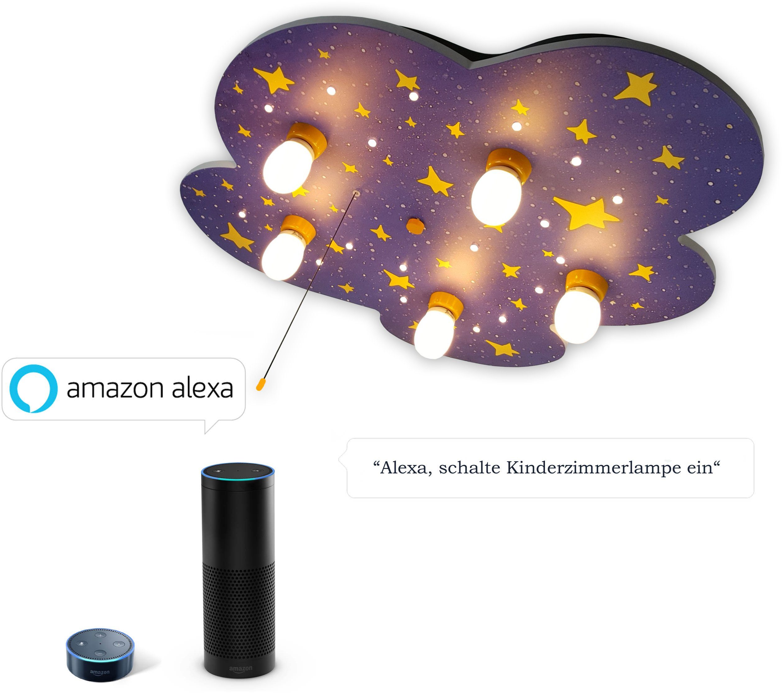 niermann Deckenleuchte Nachthimmel, ohne Leuchtmittel, Deckenleuchte  Nachthimmel \'Amazon Alexa kompatibel\'