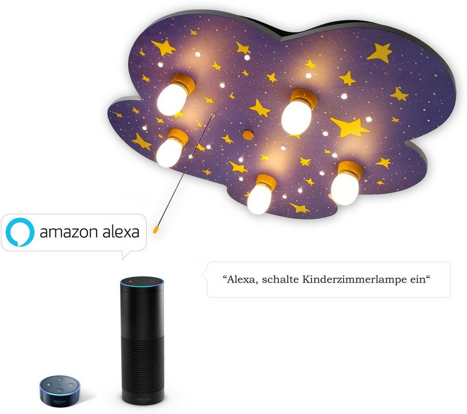 niermann Deckenleuchte Nachthimmel, ohne Leuchtmittel, Deckenleuchte  Nachthimmel 'Amazon Alexa kompatibel'
