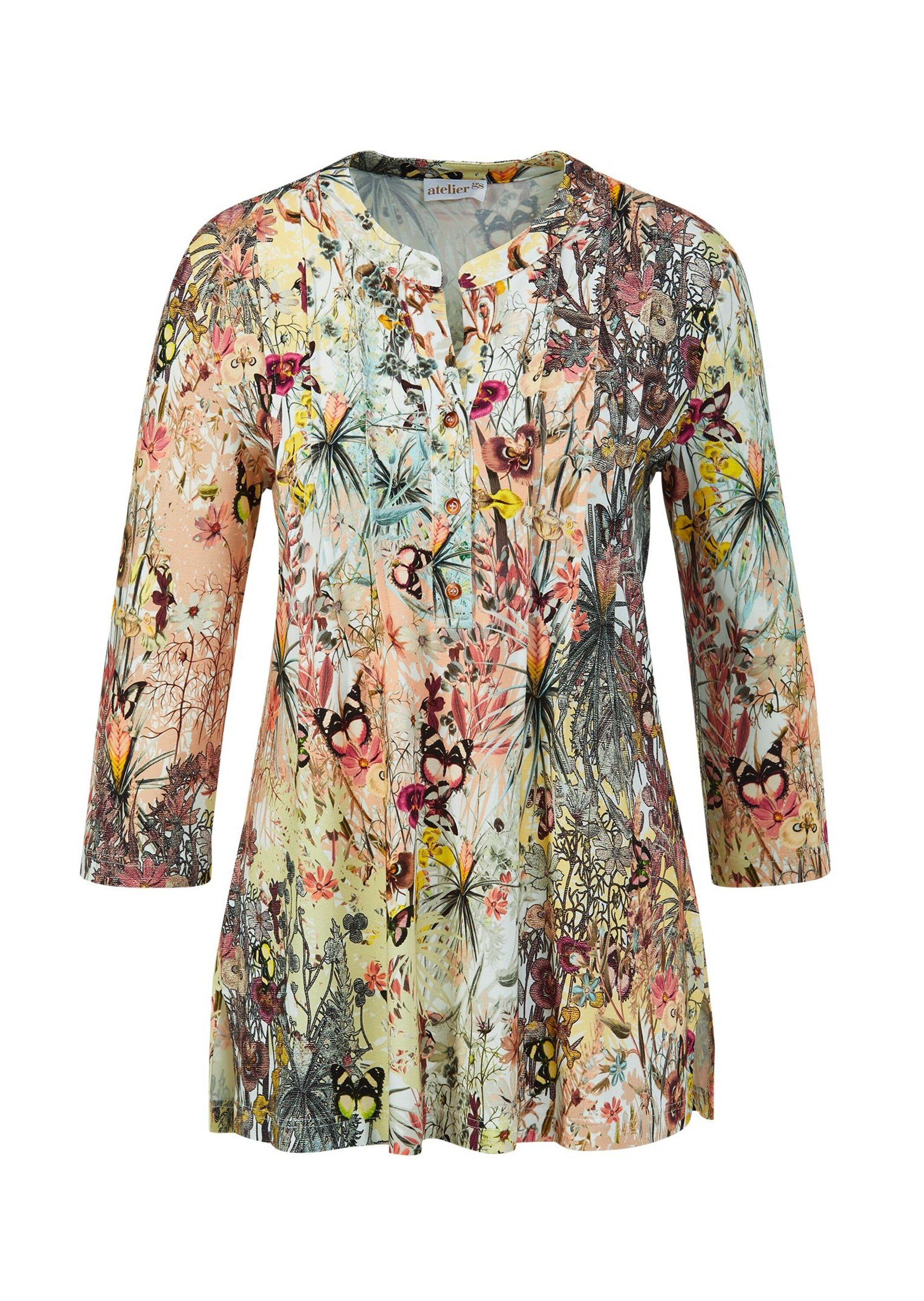 Print-Shirt Printshirt mit floralem Muster