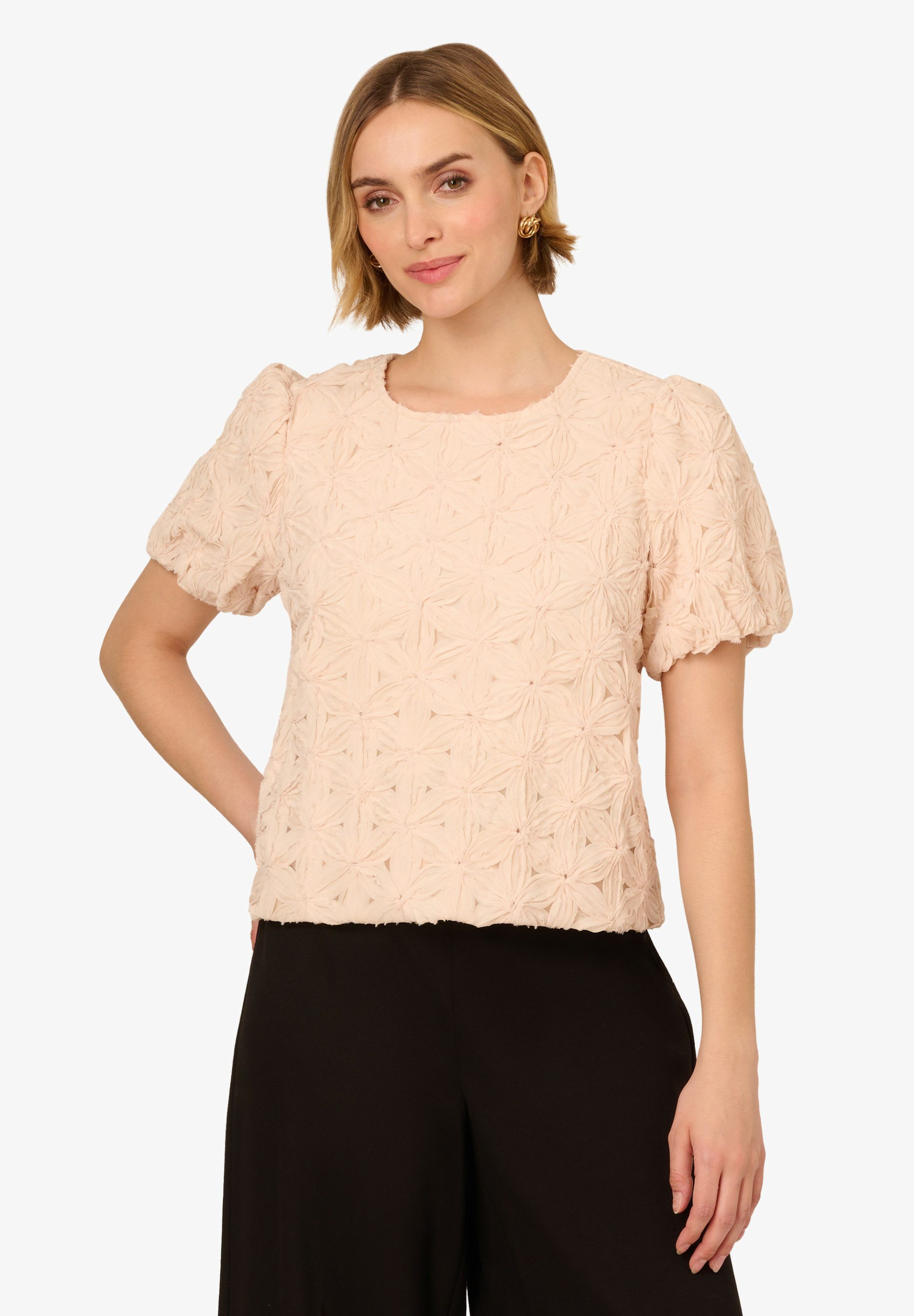 Adrianna Papell Kurzarmbluse Floral Motif Crochet günstig online kaufen