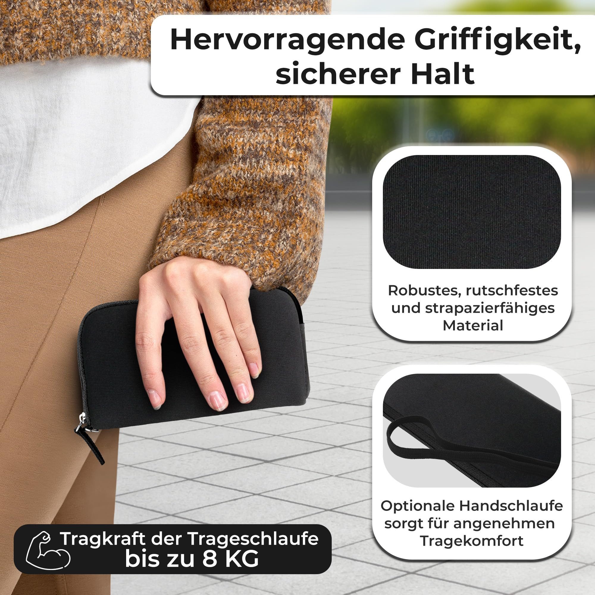 XiRRiX Handytasche für Smartphone - universal Handyhülle mit Handschlaufe (kompatibel mit z.B. Iphone 15 Pro Max, 16 Pro Max, 17 Pro Max, 1-tlg., Hülle mit Reiß – Bild 5 von 5