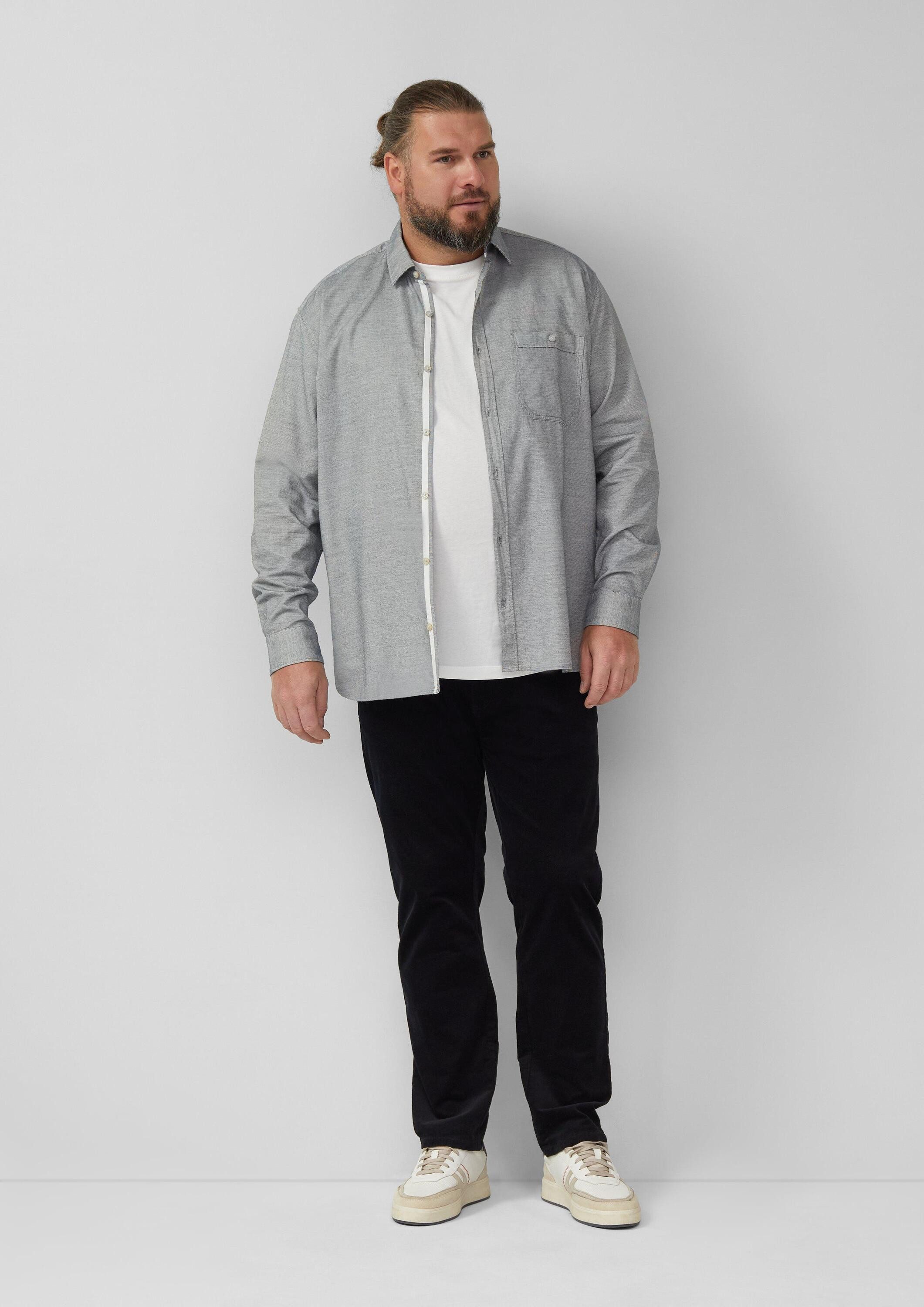 s.Oliver Langarmhemd Hemd Regular Fit: Gemustertes Langarmhemd mit Kentkragen