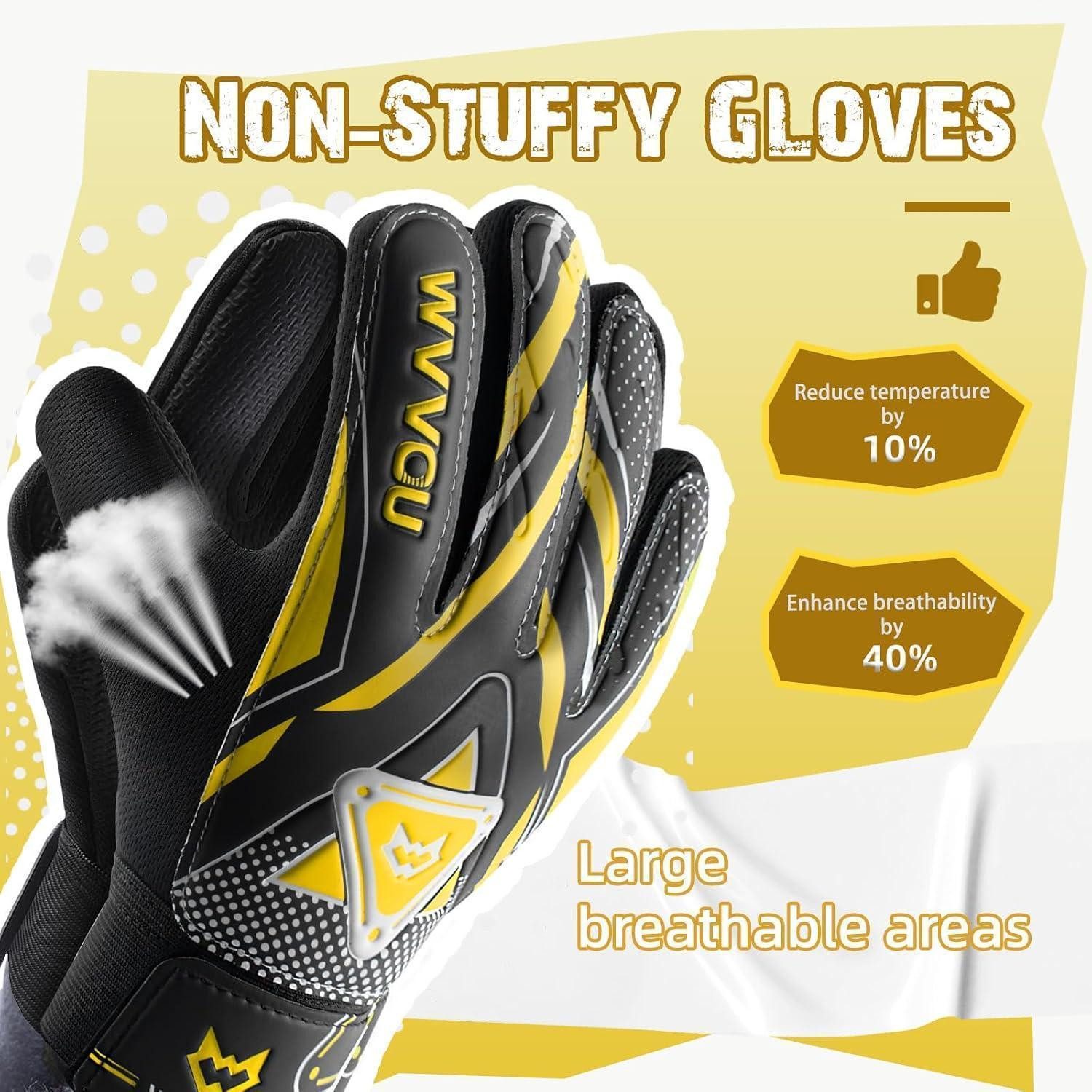 LuxusKollektion Torwarthandschuhe Torwarthandschuhe Kinder Jugendliche Fußball Schutz Halt Yellow 8