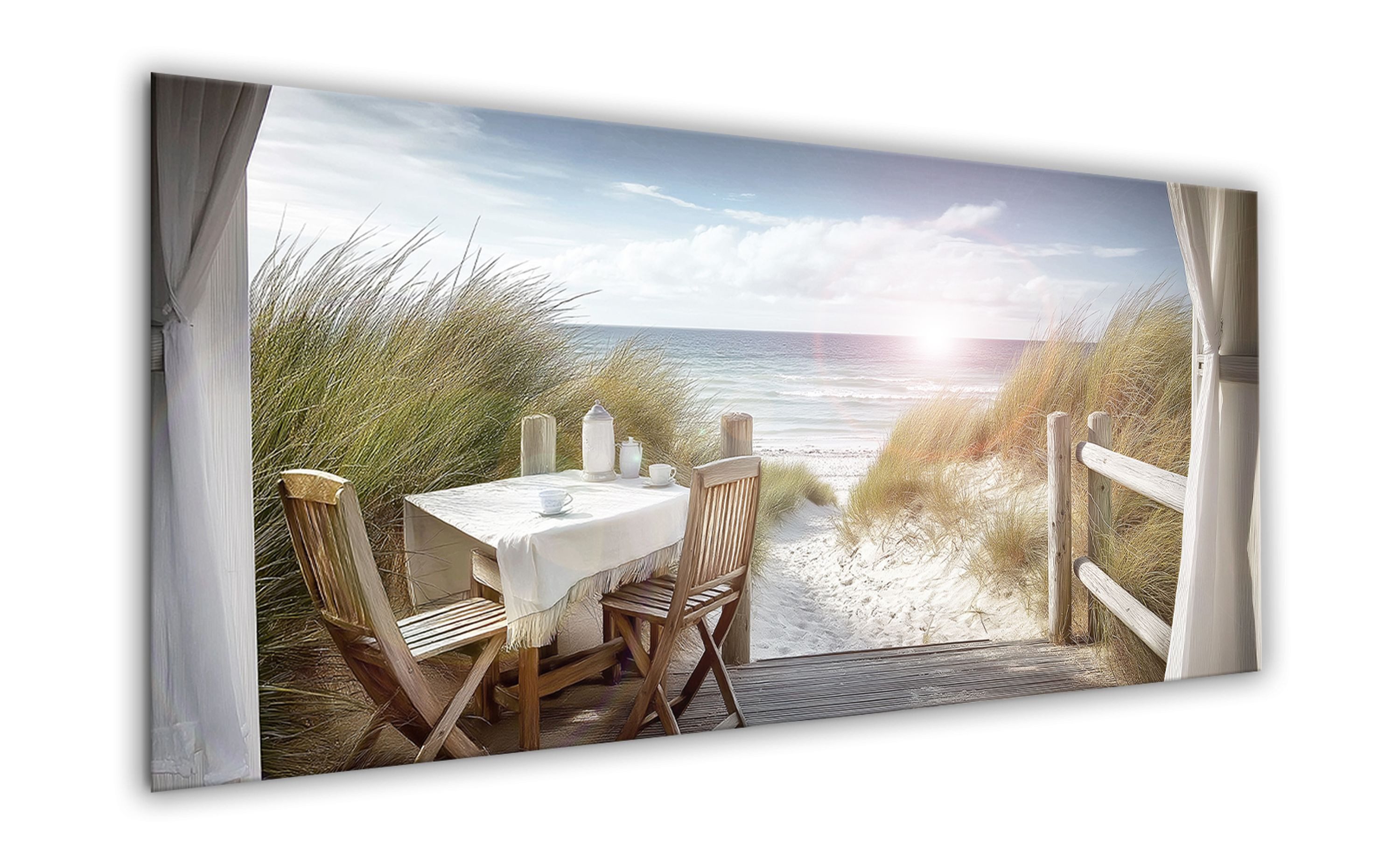 artissimo Glasbild Glasbild XXL 125x50 cm Strand & Meer Wandbild Bild marit günstig online kaufen