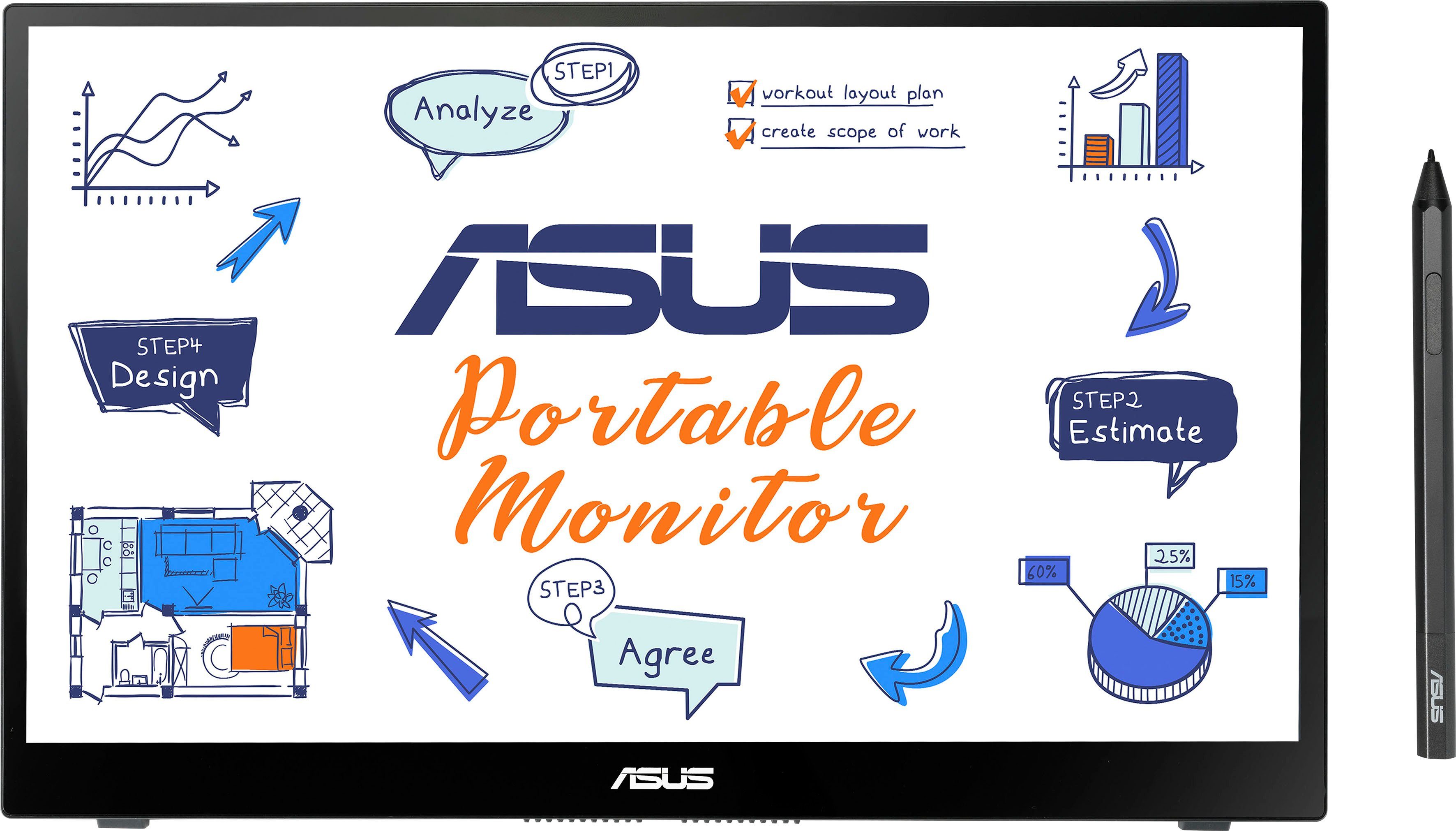 Asus MB14AHD Portabler Monitor (36 cm/14 ", 1920 x 1080 px, Full HD, 5 ms Reaktionszeit, 60 Hz, LCD)