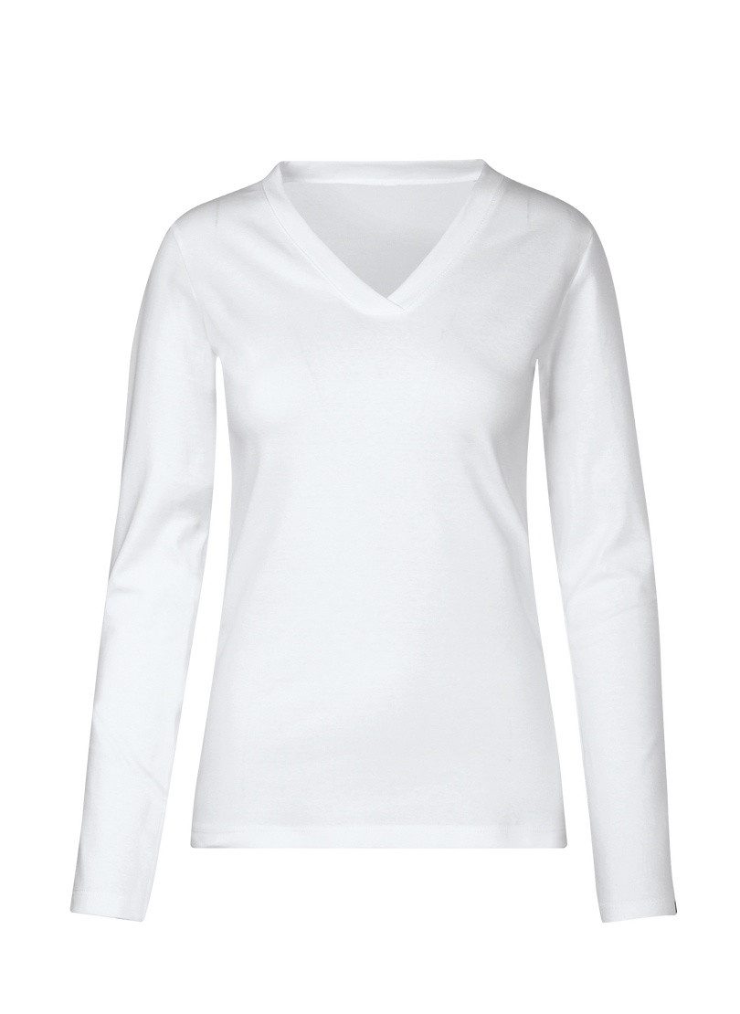 Trigema T-Shirt "TRIGEMA Langarmshirt mit V-Ausschnitt", (1 tlg.) günstig online kaufen