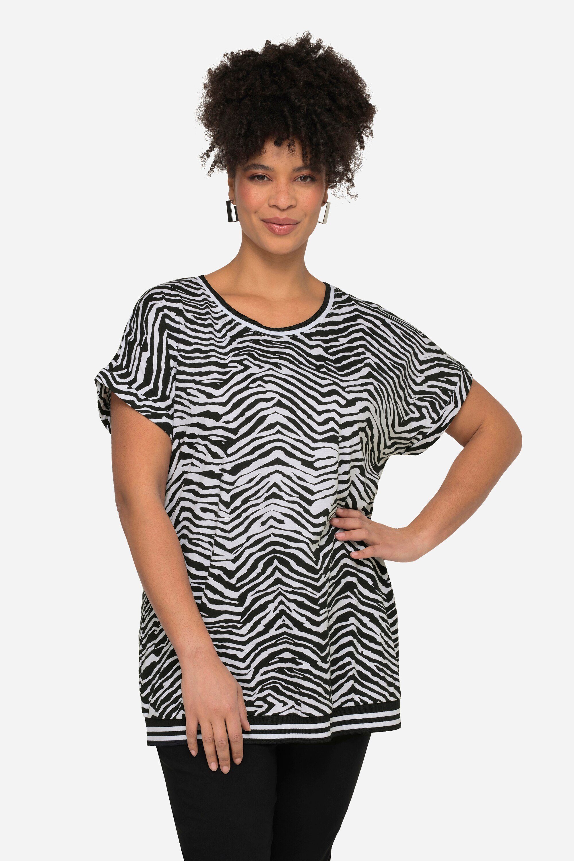 MIAMODA Rundhalsshirt T-Shirt oversized Zebra Rundhals