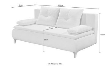 ED EXCITING DESIGN Schlafsofa Magnus, mit Bettfunktion und Bettkasten, sowie Rücken- und Armlehnkissen