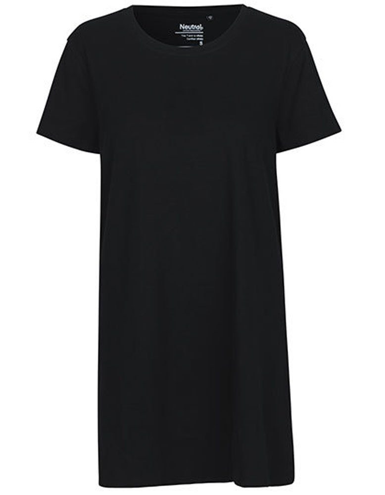 Goodman T-Shirt Bio-Baumwolle Longshirt Zertifizierte, Length Design gekämmte Damen Black Long