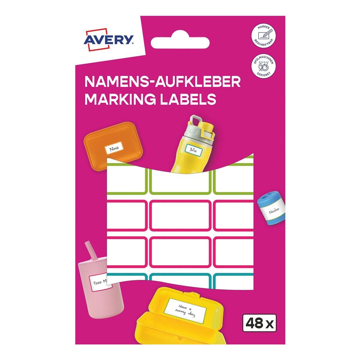 Avery Zweckform Etiketten, 48er-Pack Namens-Aufkleber