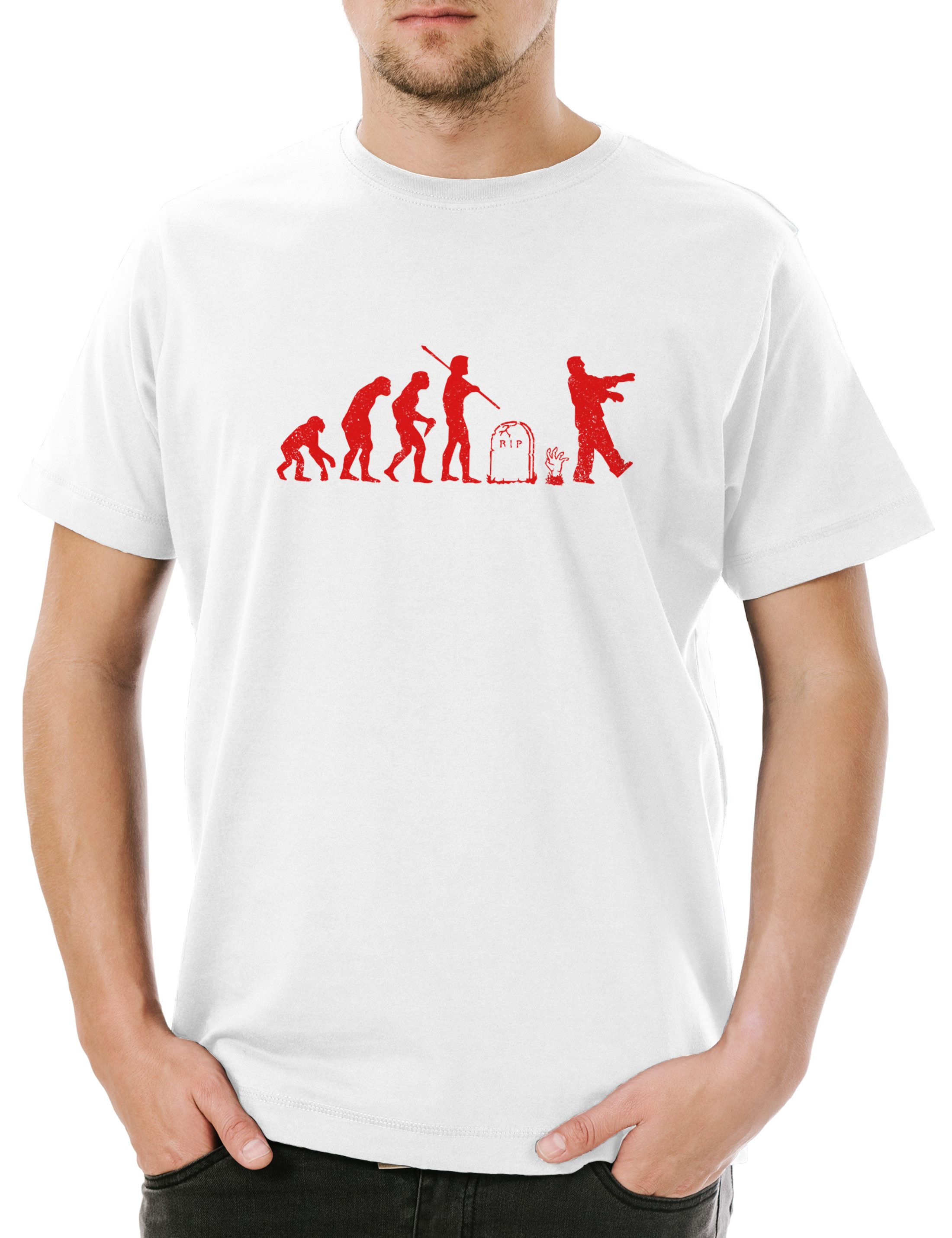 Print-Shirt Zombie Evolution Herren T-Shirt Walkers Zombies Horror The Walking
