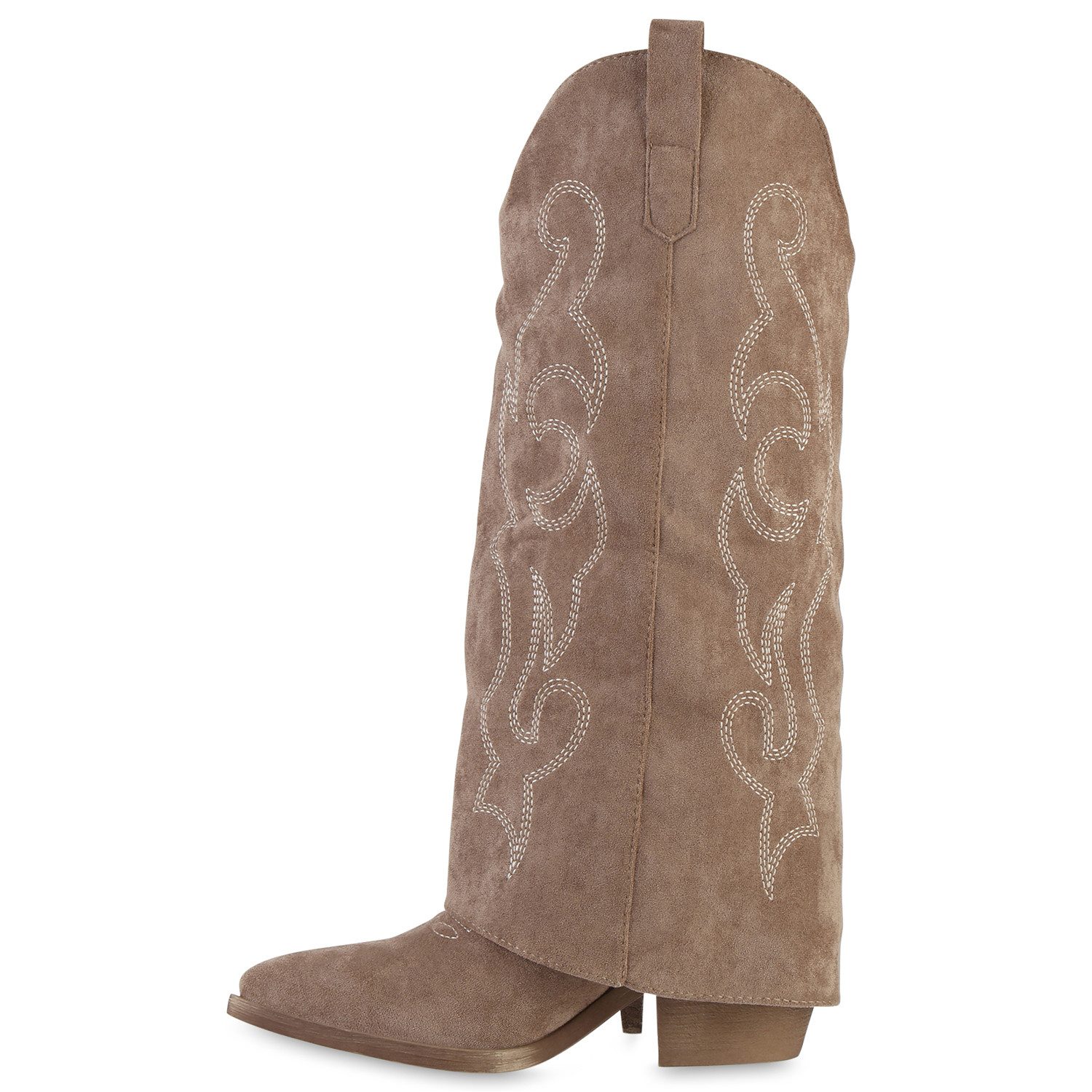 VAN HILL 841891 Cowboystiefel Damen Schuhe aus Wildleder mit Stickerei und günstig online kaufen