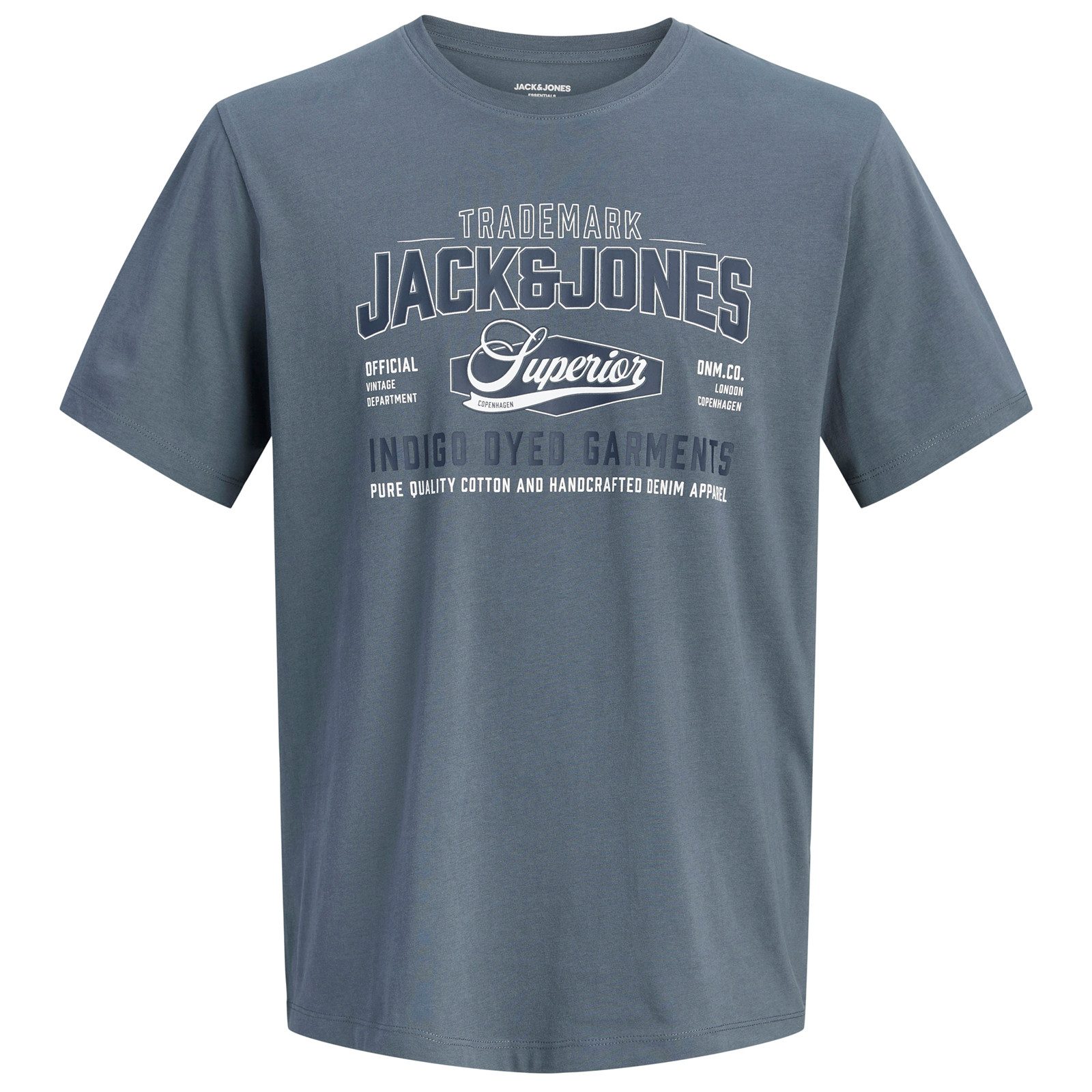 Jack & Jones Rundhalsshirt Jack&Jones Übergrößen T-Shirt dunkelgrau JJELOGO