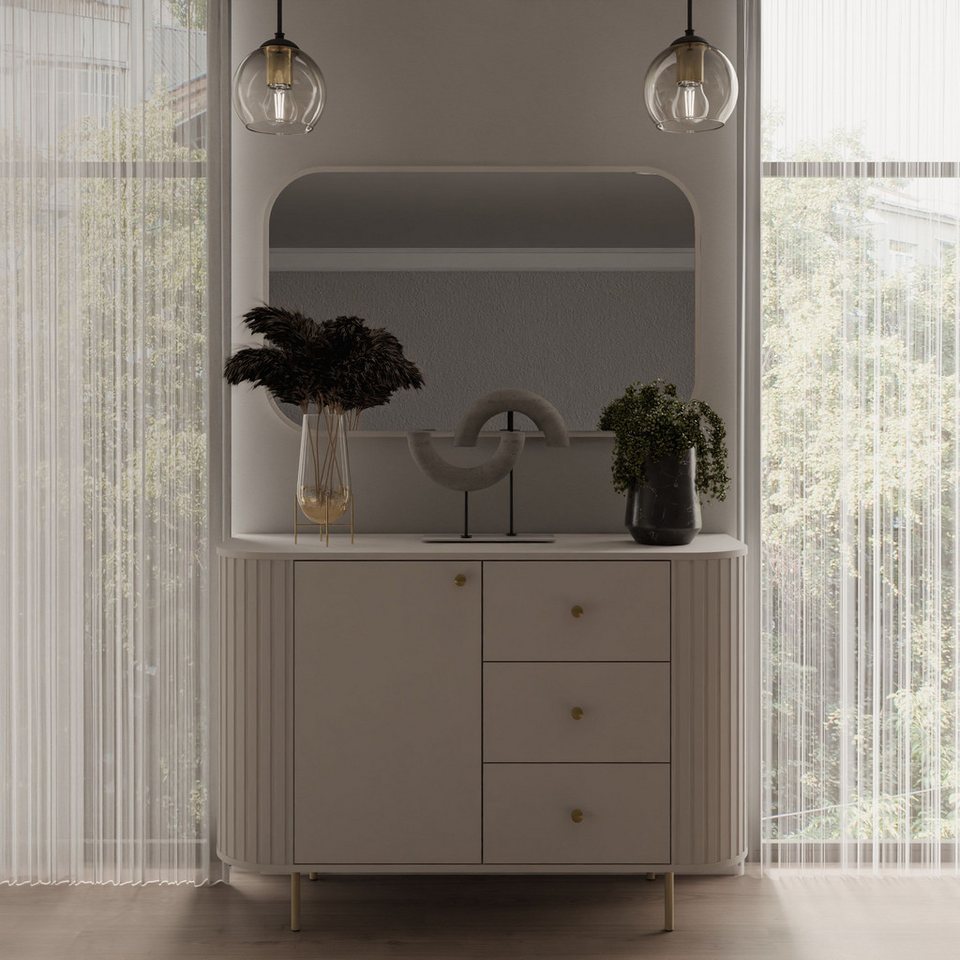 Küchen-Preisbombe Kommode Ovalio 123 cm Typ 813 Sideboard Wohnzimmer Esszimmer Anrichte Modern