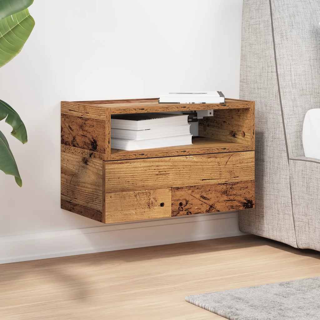 vidaXL Nachttisch Wand-Nachttisch Altholz-Optik 45x26x28,5 cm günstig online kaufen