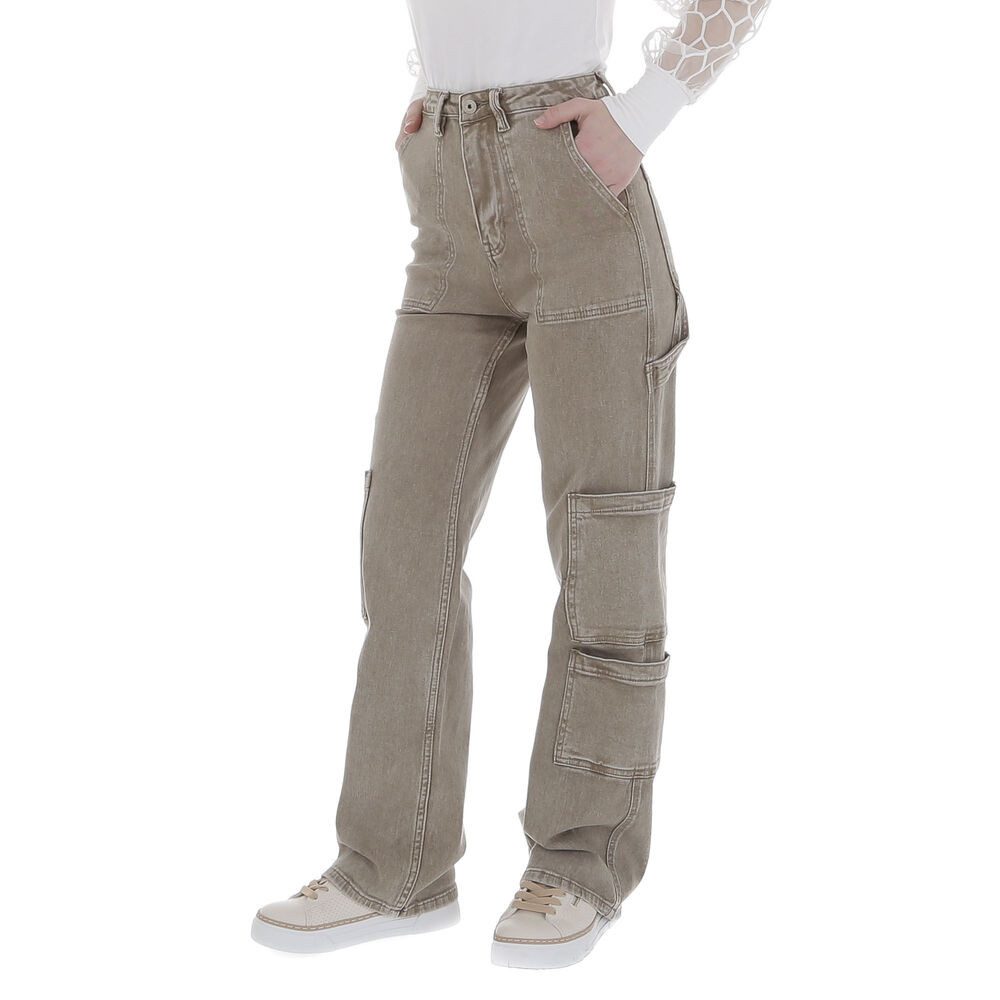 Ital-Design Cargohose Damen Freizeit (86358999) Used-Look Stretch Stoffhose günstig online kaufen