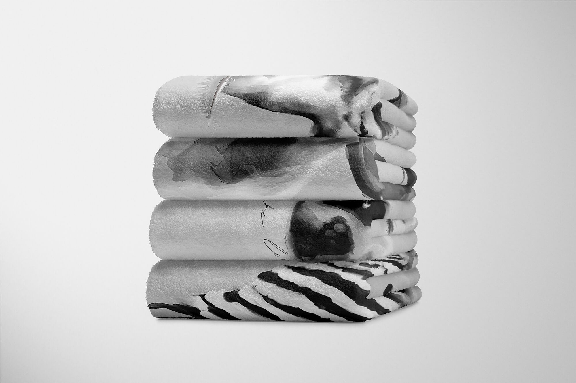 Sinus Art Handtücher Baumwolle-Polyester-Mix Strandhandtuch Grau (1-St), Motiv, Handtuch Dogge französische Handtuch Kuscheldecke Saunatuch