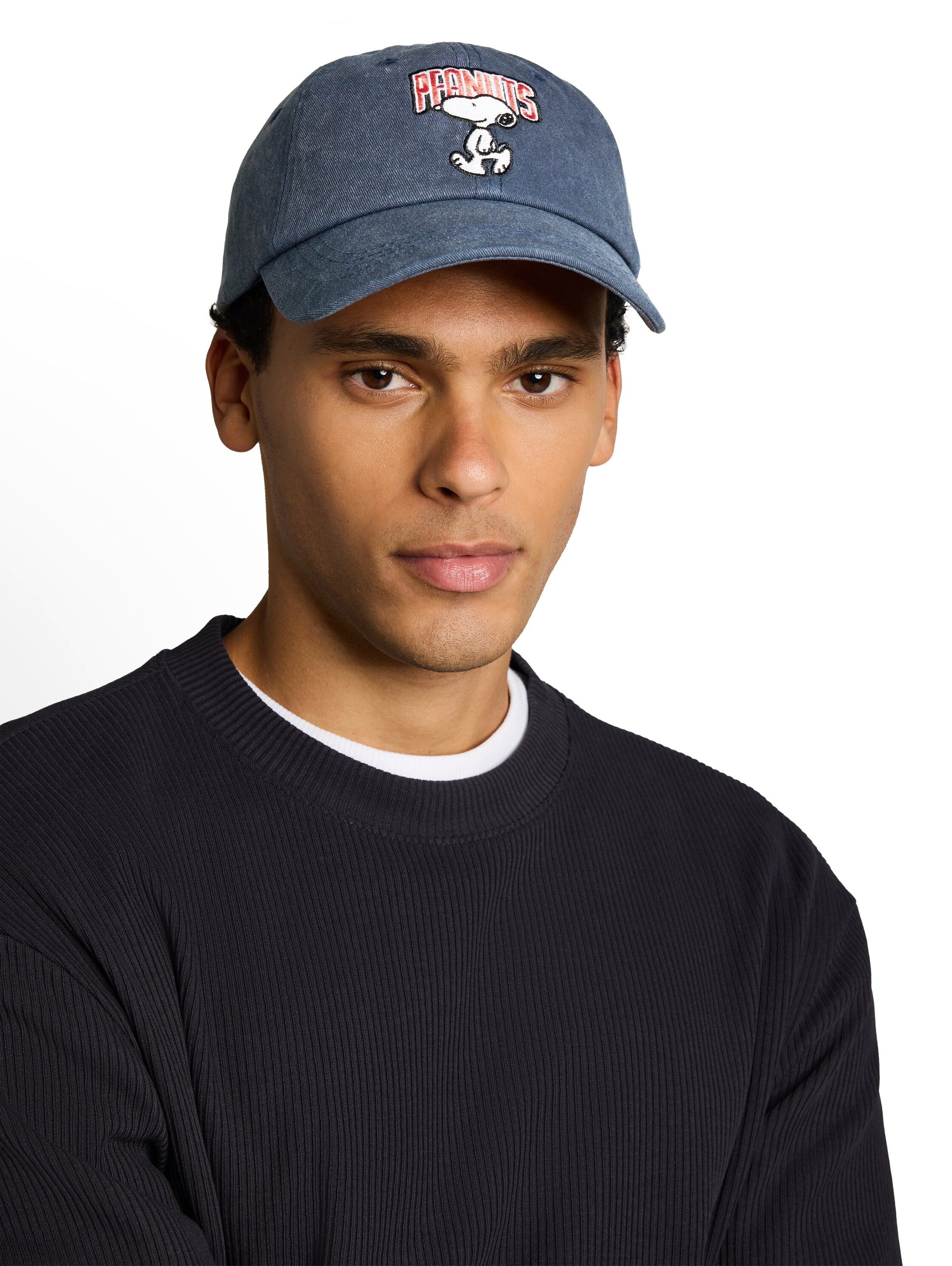 TOM TAILOR Denim Baseball Cap mit Peanuts-Stickerei im Jeans-Look