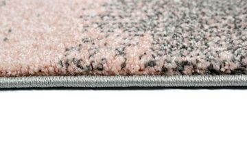 Teppich Teppich modern Teppich Wohnzimmer Wellen rosa grau pastell, Carpetia, rechteckig, Höhe: 13 mm
