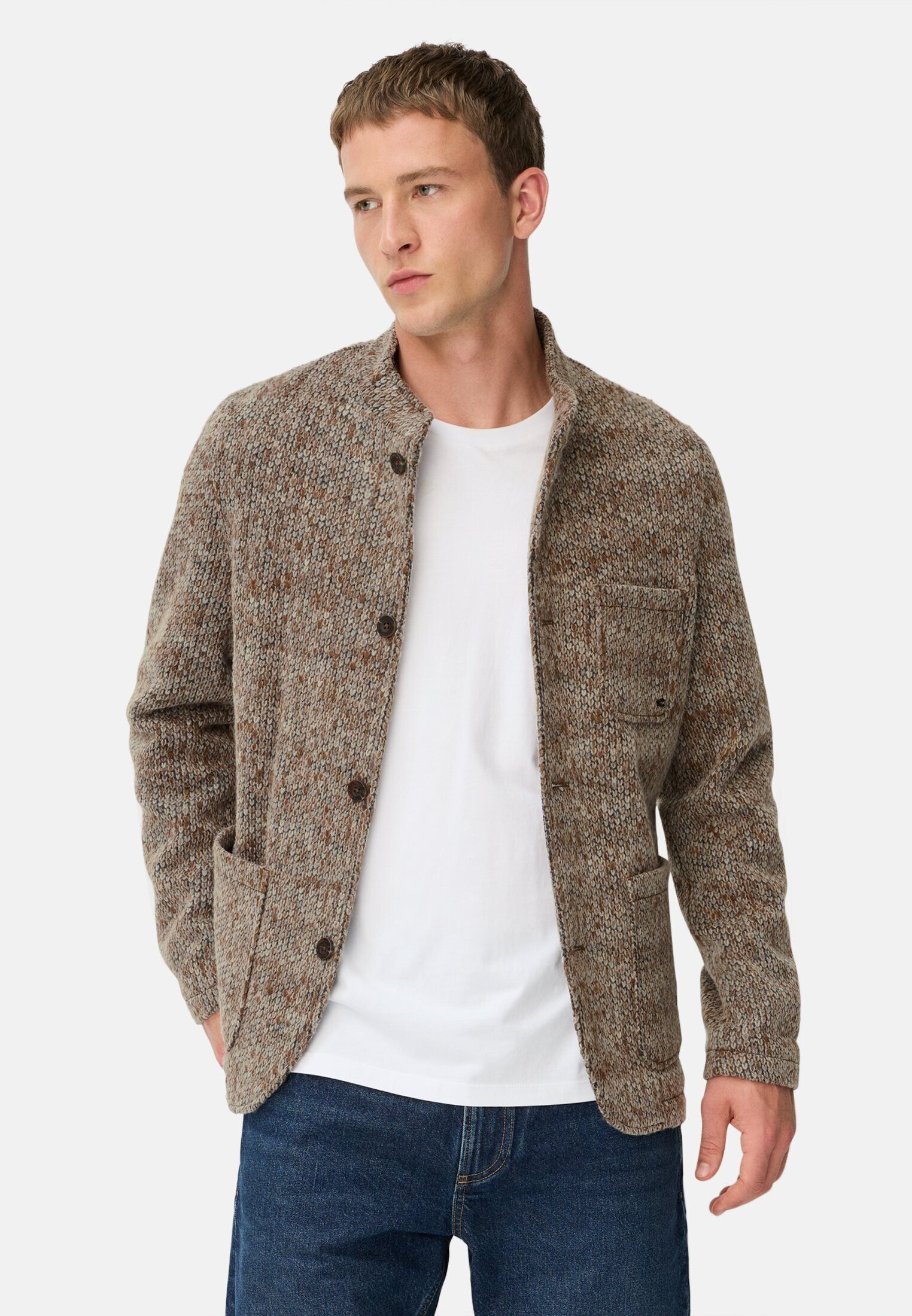 camel active Strickjacke mit Stehkragen Langarm günstig online kaufen