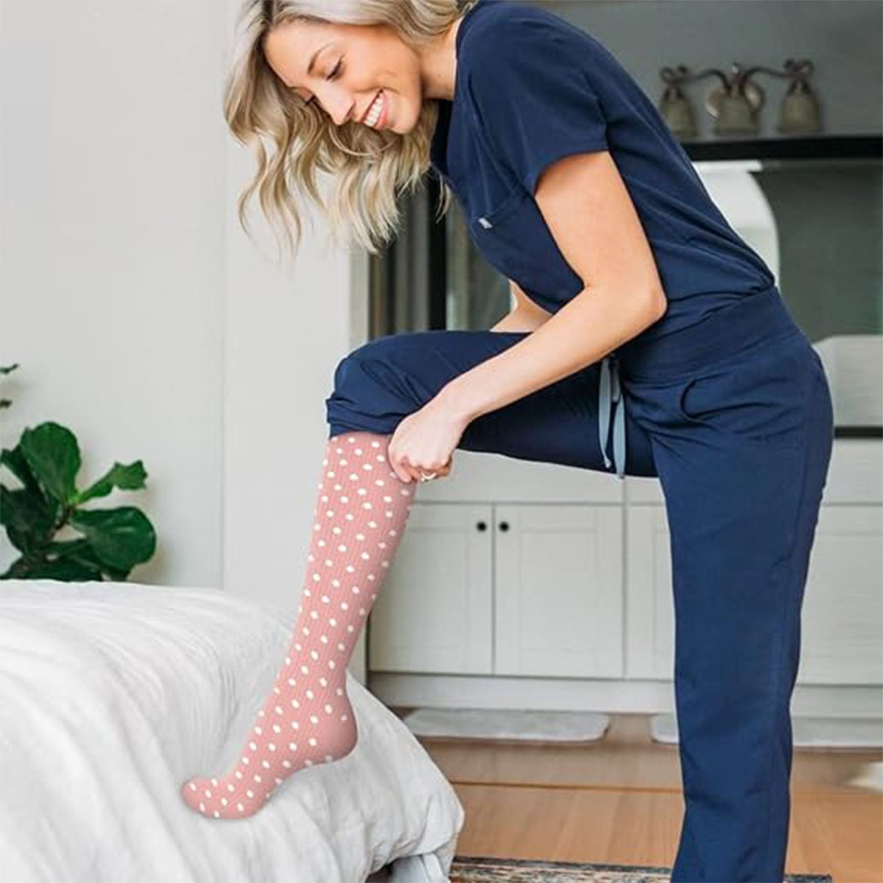 Keyura Kompressionsstrümpfe 8 Paar Kompressionsstrümpfe Damen und Herren, Kompressionssocken (20-30mmHg Stützstrümpfe Sport Kompressionssocken mit Elastisch, Stützstrümpfe Compression Socks Laufstrümpfe Kompression) Compression Socks für Sport, Laufen, Flug, Reisen,Fahrrad Radsport