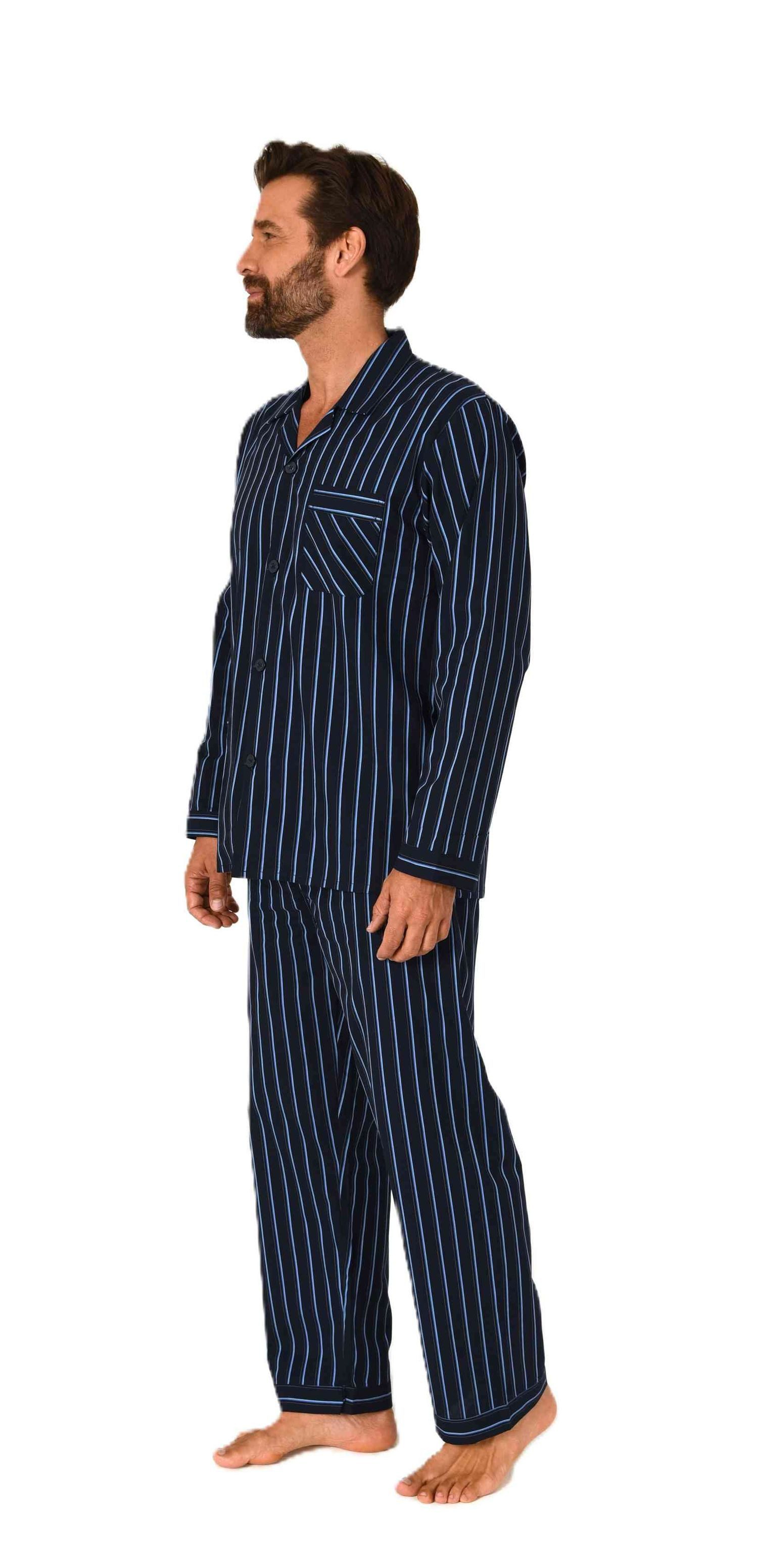 Normann Pyjama Gewebter Herren Pyjama, durchknöpfbarer günstig online kaufen