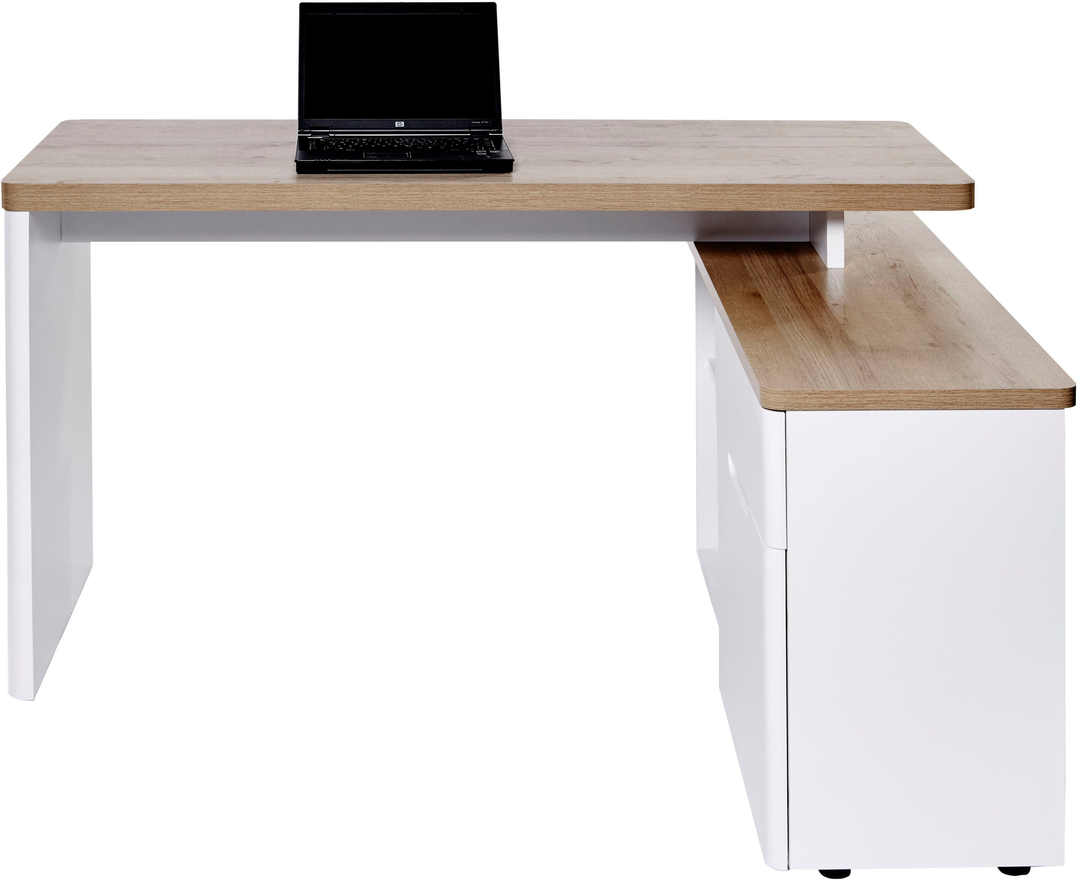 Jahnke Eckschreibtisch CU-LIBRE 150 E (1-St), wechselseitig montierbar günstig online kaufen