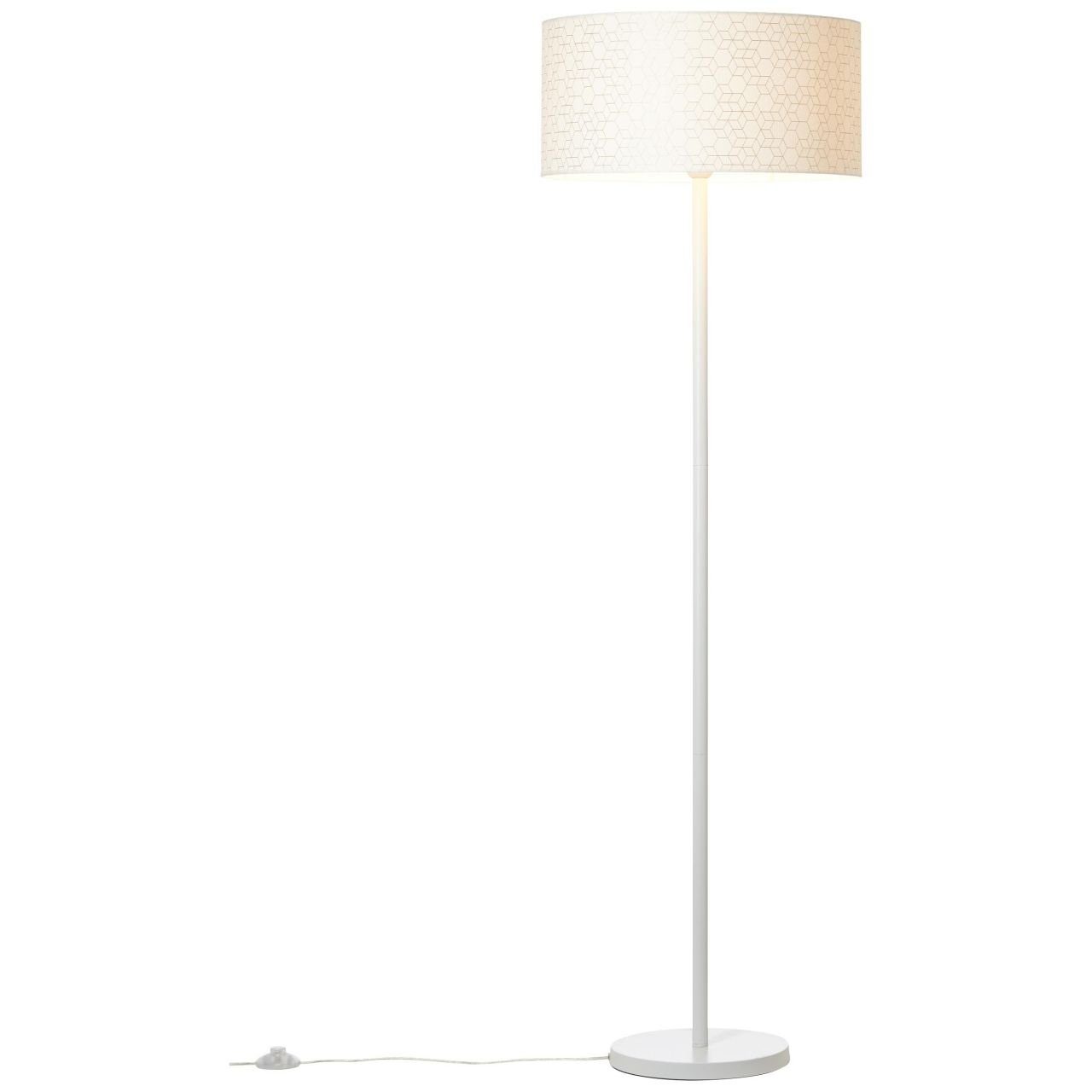 Brilliant Stehlampe Galance, ohne Leuchtmittel, 164,5 cm Höhe, Ø 50 cm,  E27, Metall/Textil, weiß
